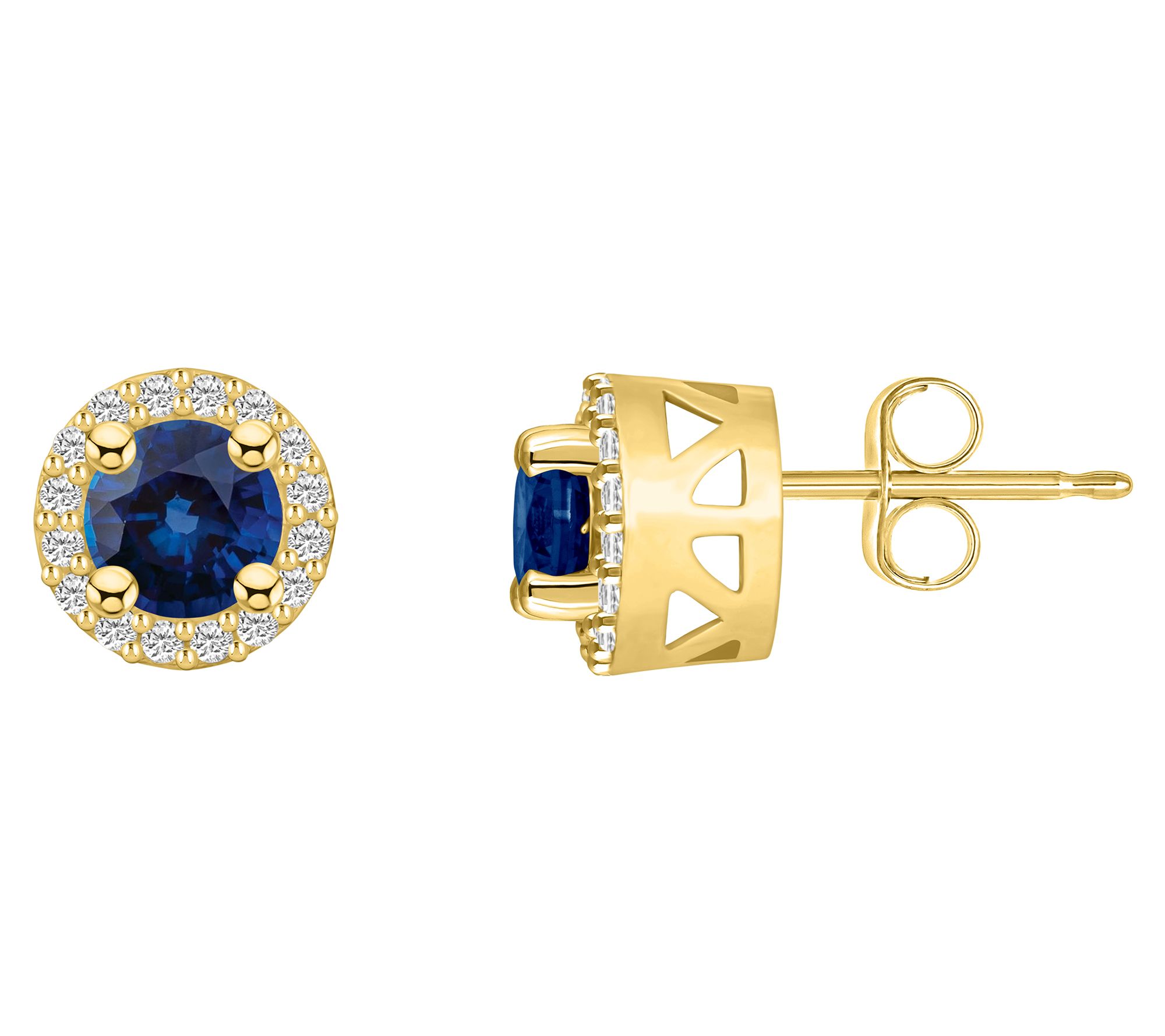 Affinity 14K Yellow Gold Gemstone & 0.20 cttw D iamond Studs