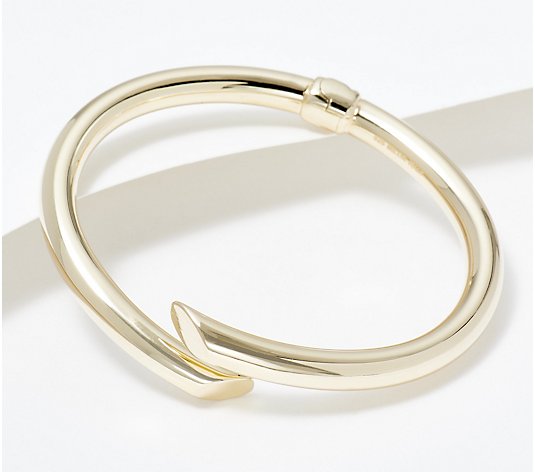 Italian Silver Polished Tube Round Contrarie Bangle, 12.7-13.8g