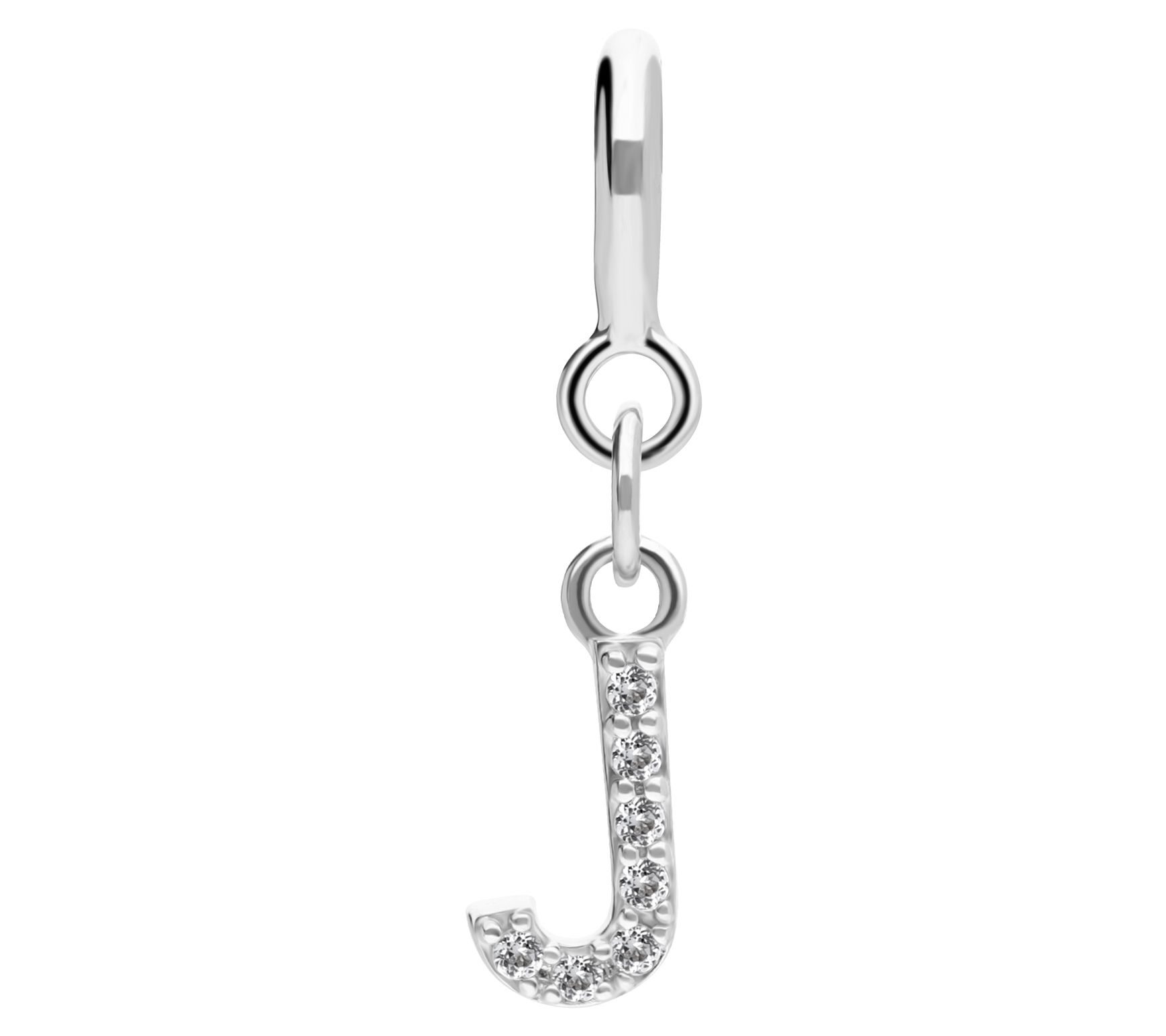 Elyse Ryan Sterling Silver White Topaz I nitialCharm