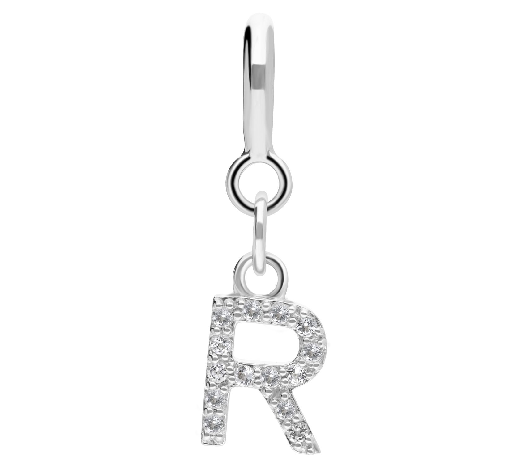 Elyse Ryan Sterling Silver White Topaz I nitialCharm