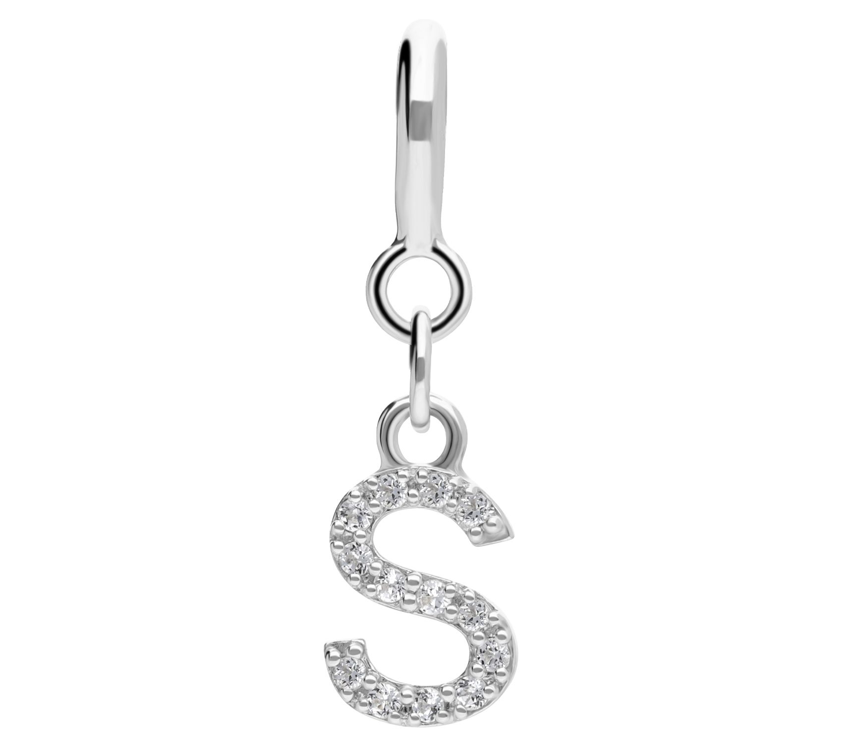 Elyse Ryan Sterling Silver White Topaz I nitialCharm