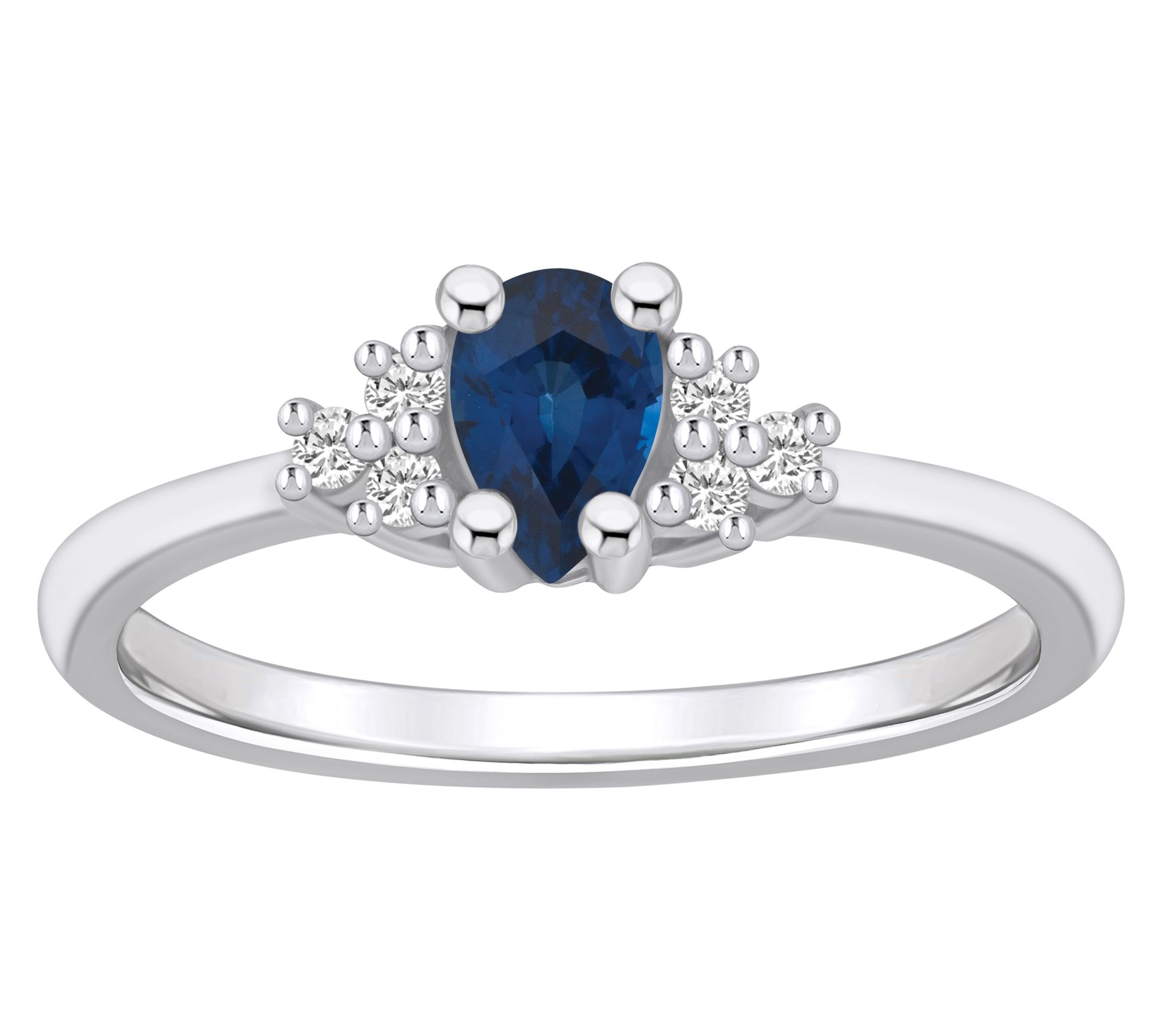 Affinity Gems Pear Gemstone & Diamond Ring, 14K White Gold