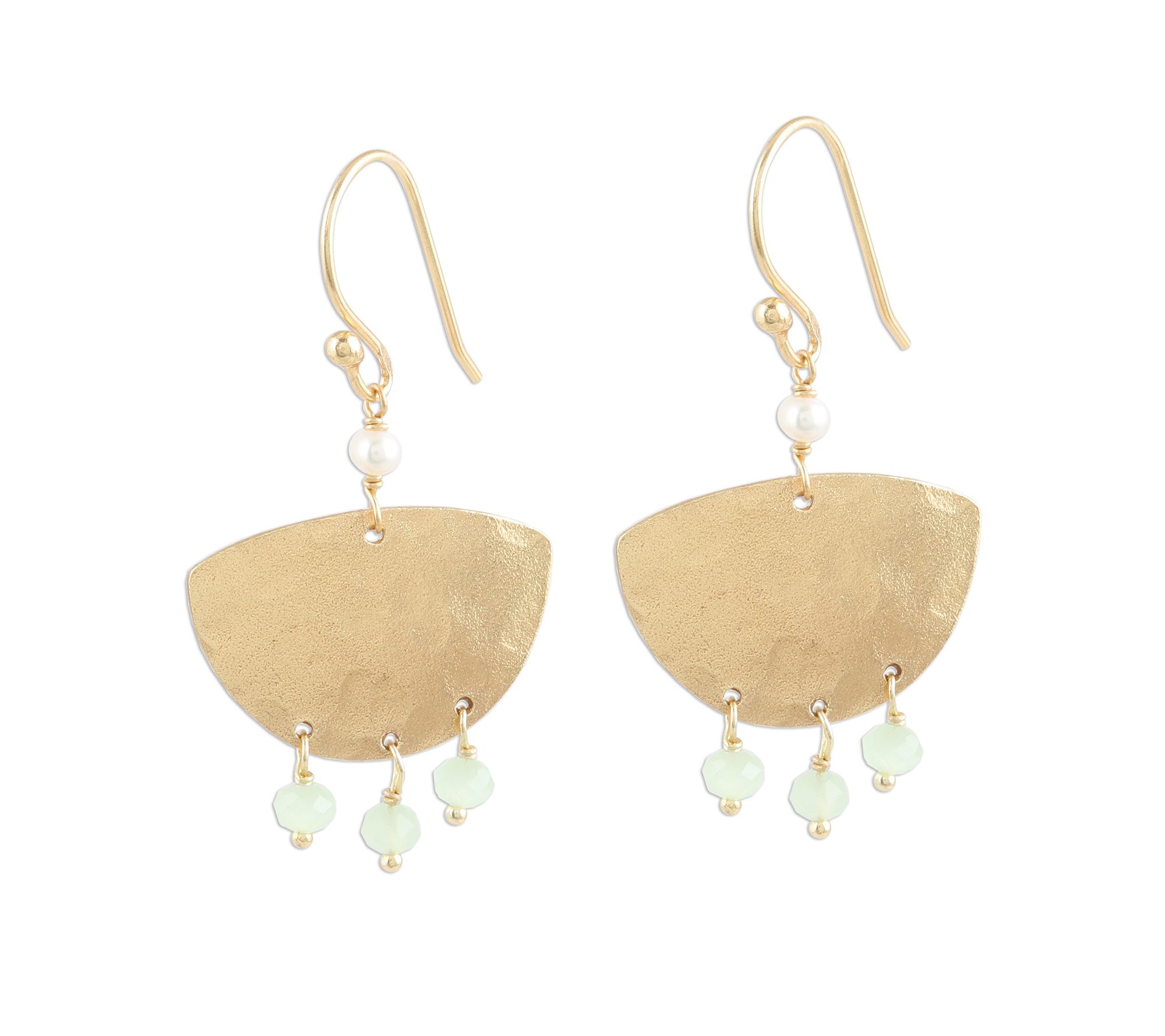 Novica Artisan Crafted 22K Gold Plated Multi-Gemstone Earrings