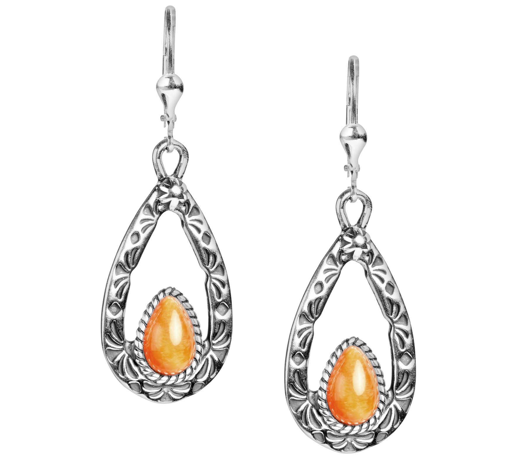 American West Classics Sterling Silver Gemstone Drop Earrings