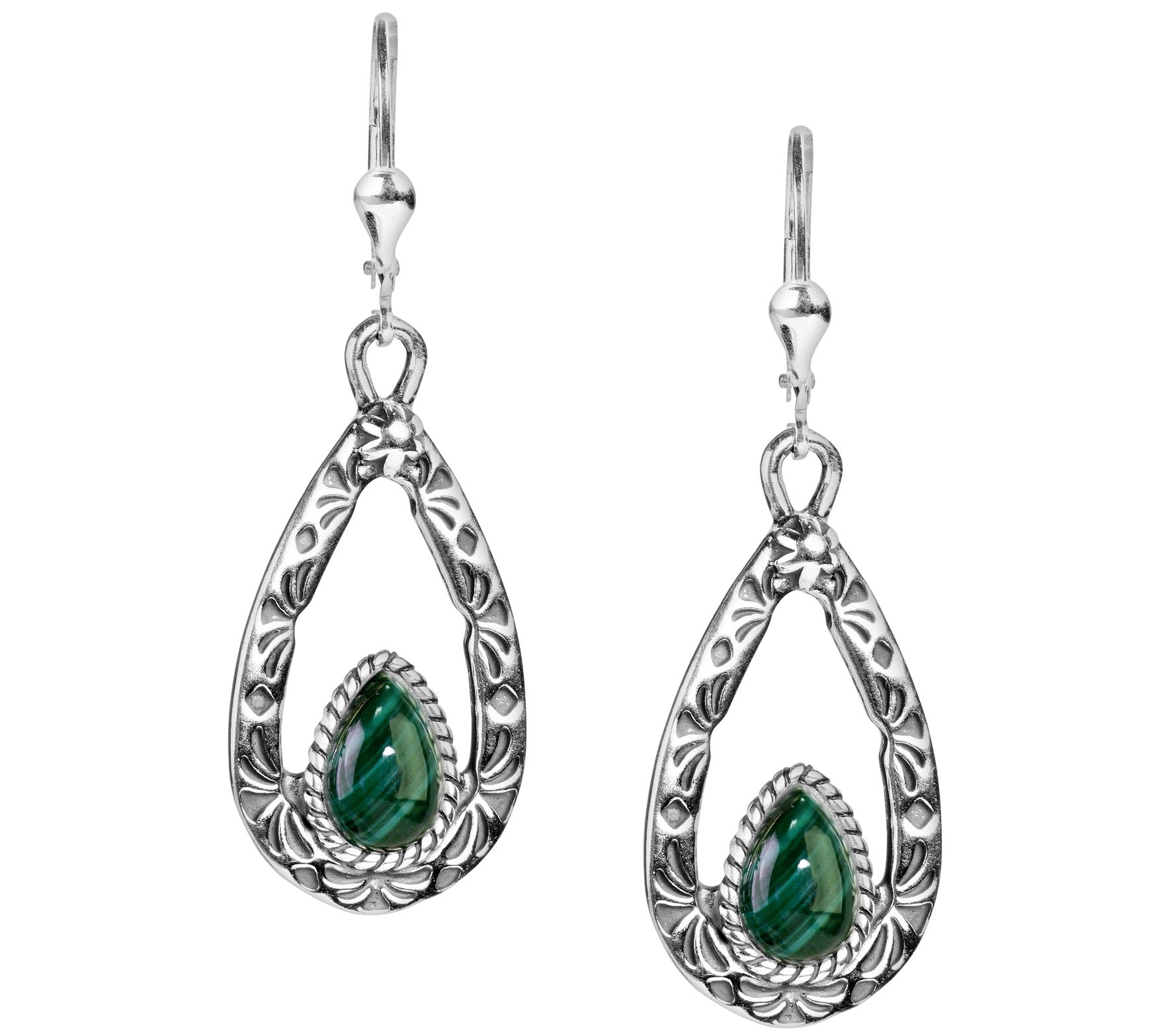 American West Classics Sterling Silver Gemstone Drop Earrings