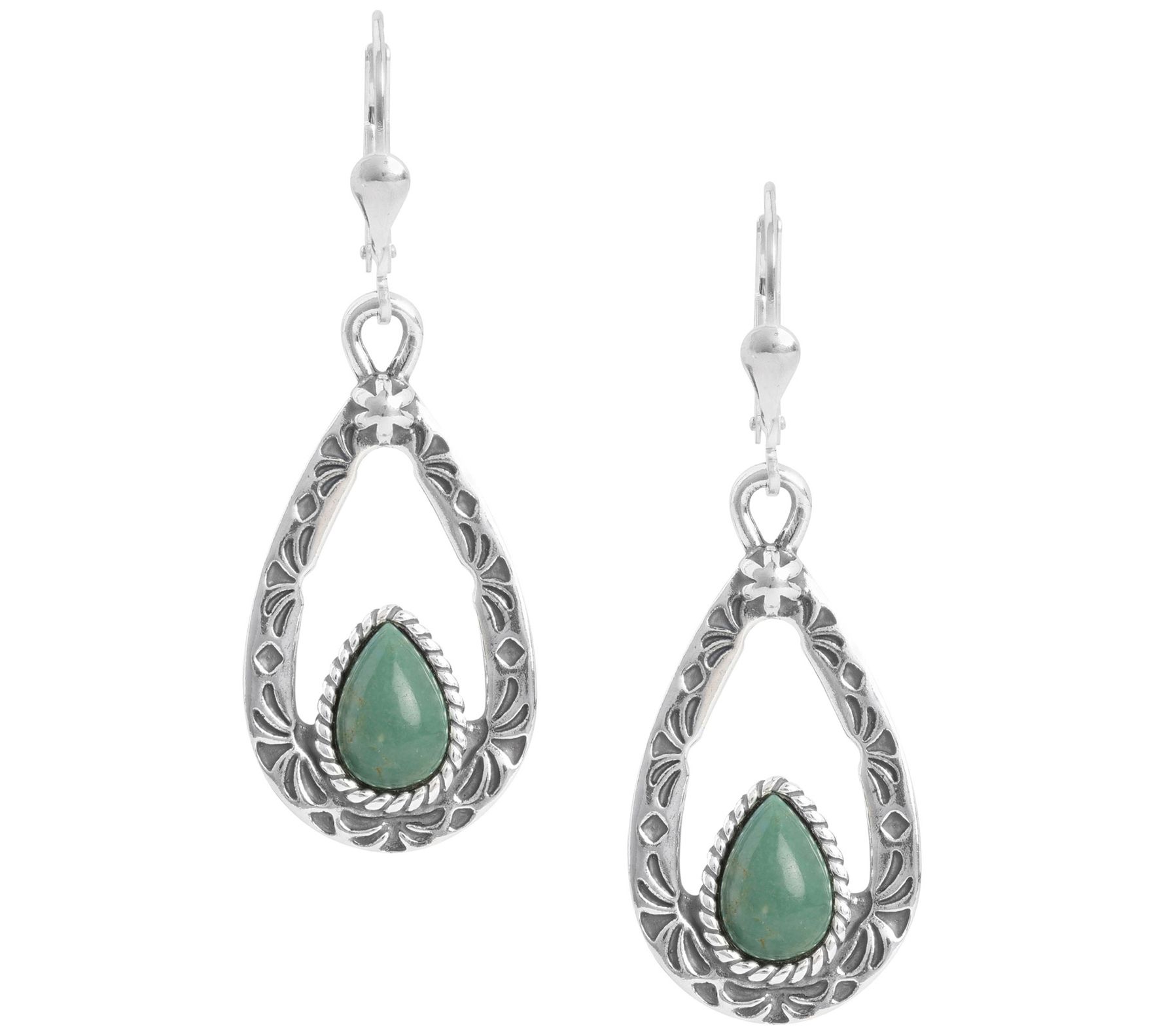 American West Classics Sterling Silver Gemstone Drop Earrings