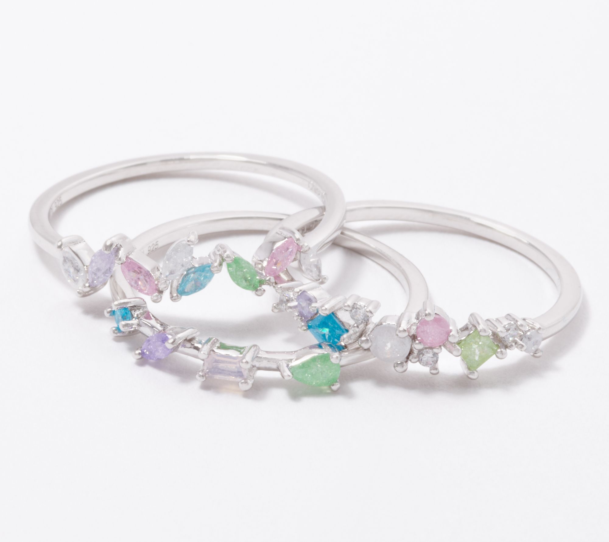 Qvc diamonique stackable fashion rings