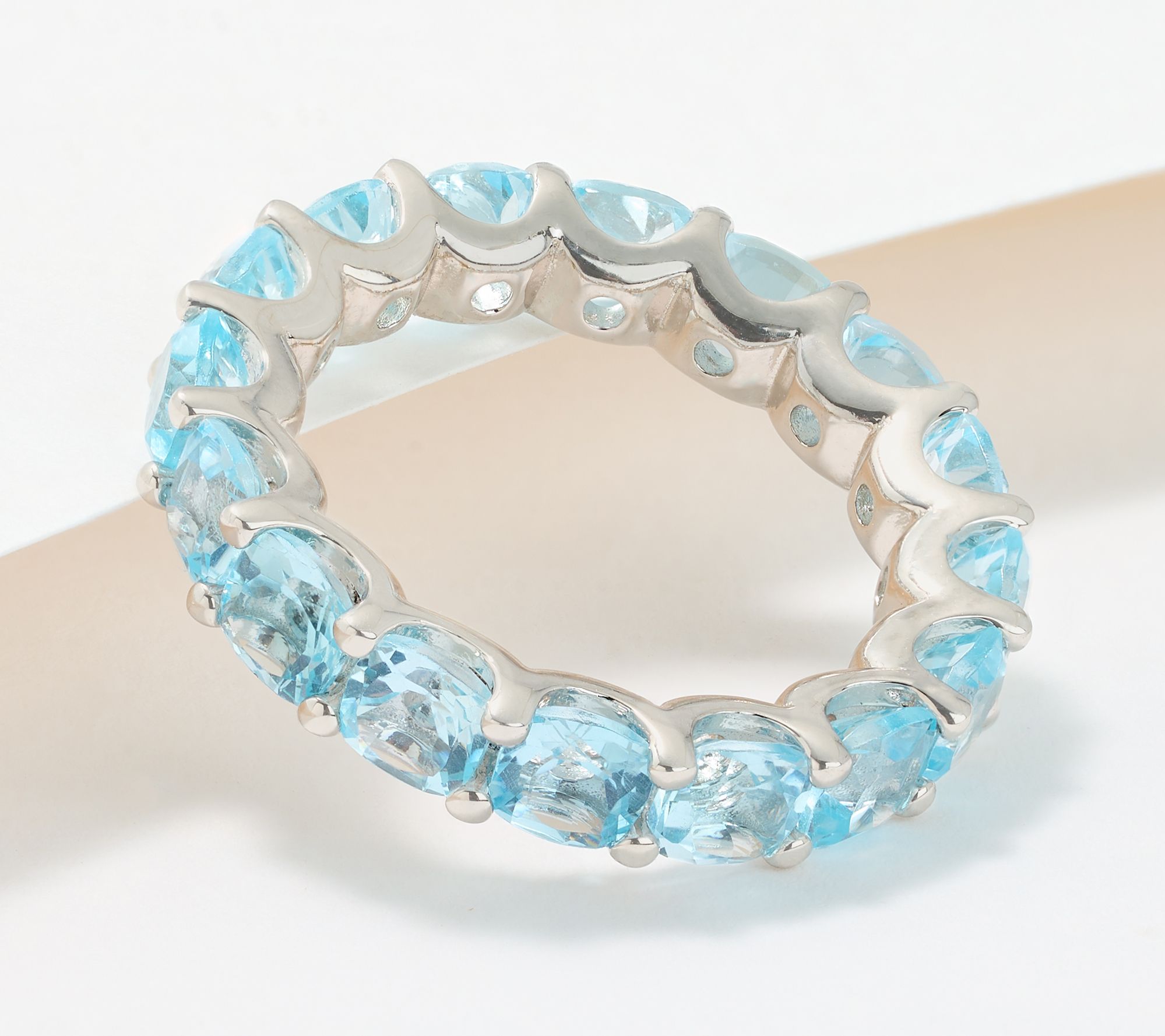 Affinity Gems Eternity Cushion Cut Gemstone Band Ring, SS