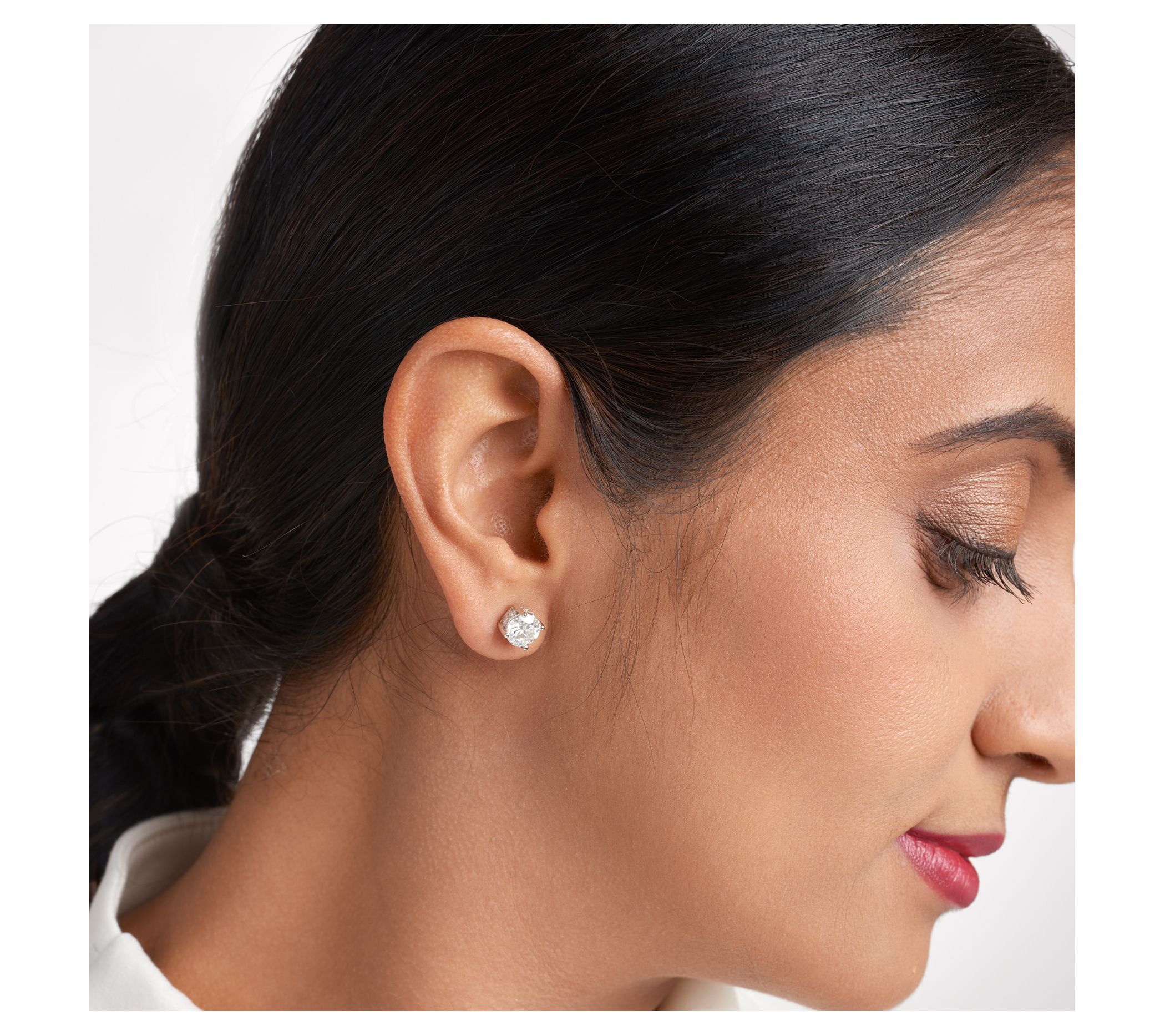 Sterling Silver 2.10 cttw Moissanite Stud Earrings