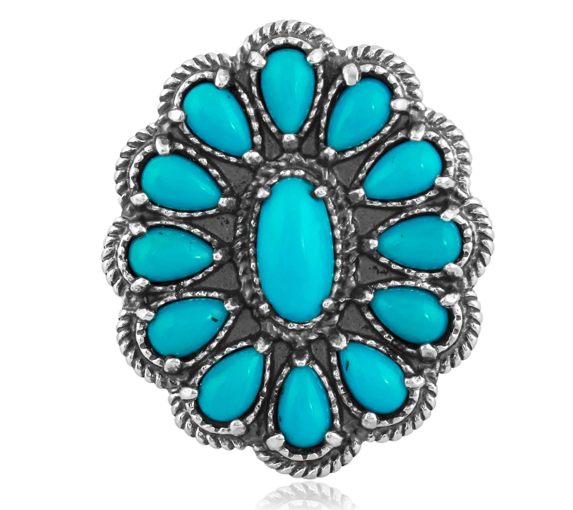 American West Sterling Gemstone Cluster Ring - QVC.com