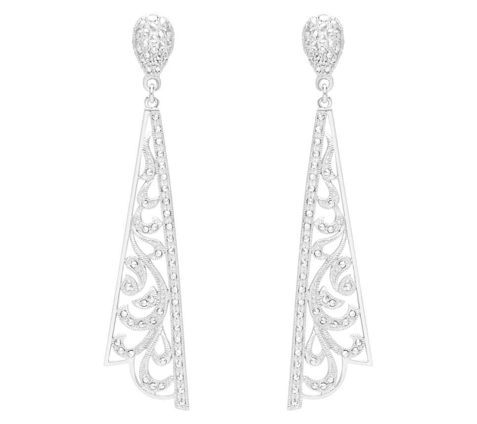Dallas Prince Sterling Silver Chrome MarcasiteGrace Earrings