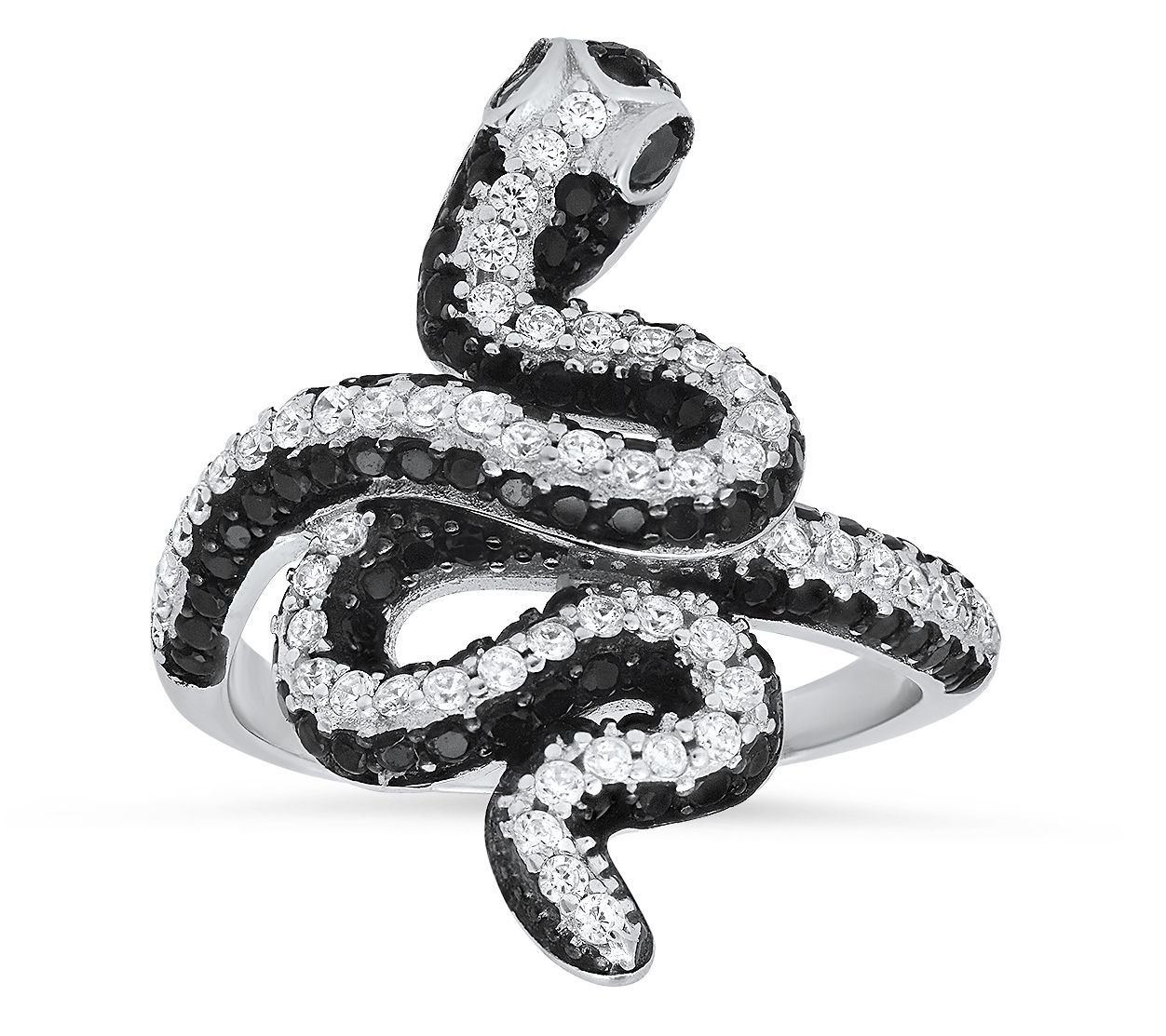 Sterling Silver 1.60 cttw Cubic Zirconia SnakeRing