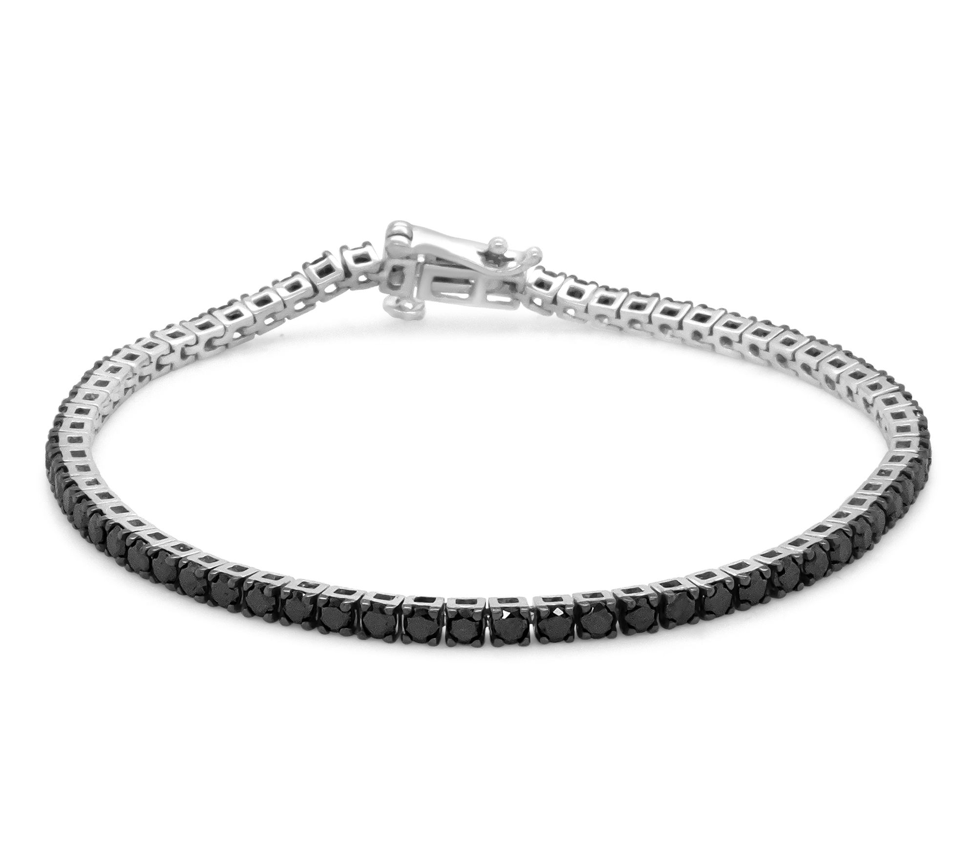 Haus of Brilliance 4.00 cttw Black Diamond Bracelet, Sterling