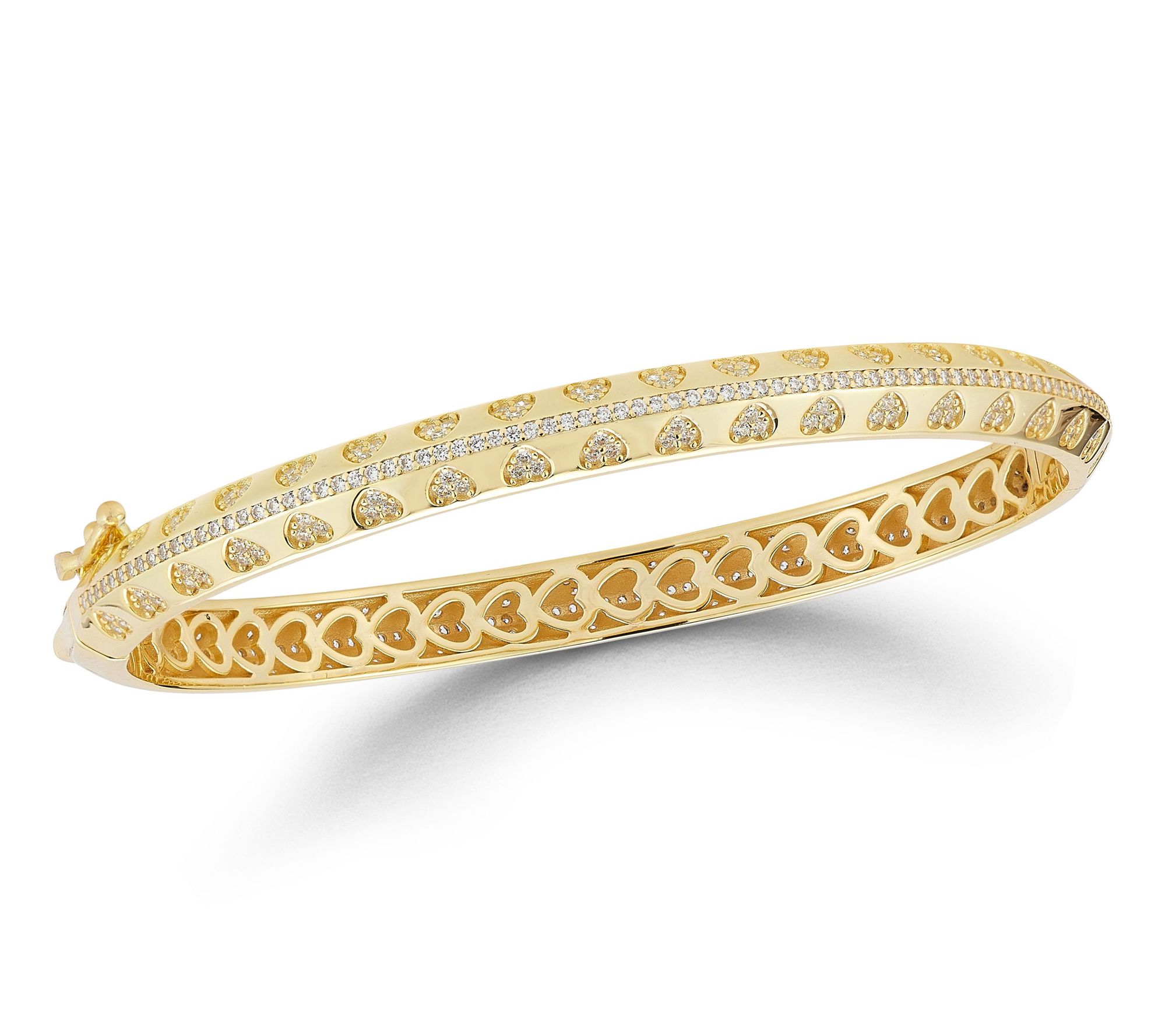 Sterlina Silver Pave Heart Bangle, Sterling