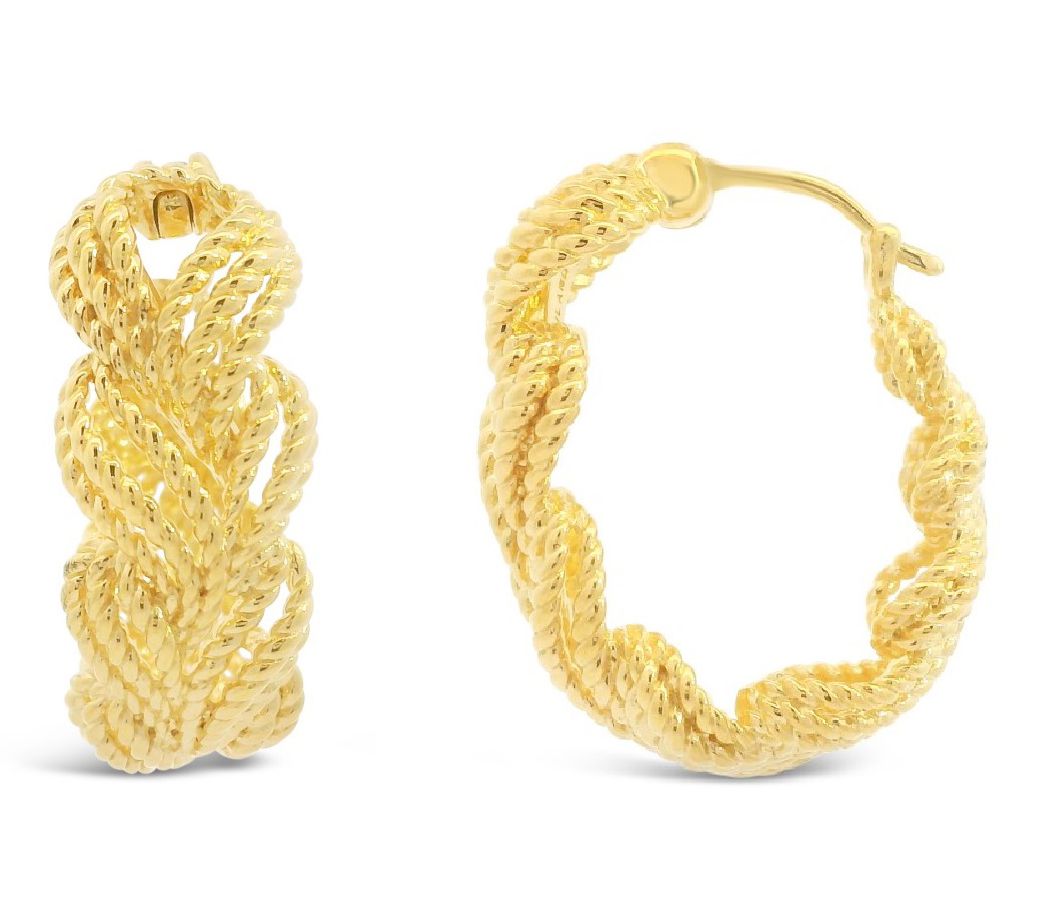 Tiffany Kay Studio 14K Gold Clad Eyelet StitchHoop Earrings