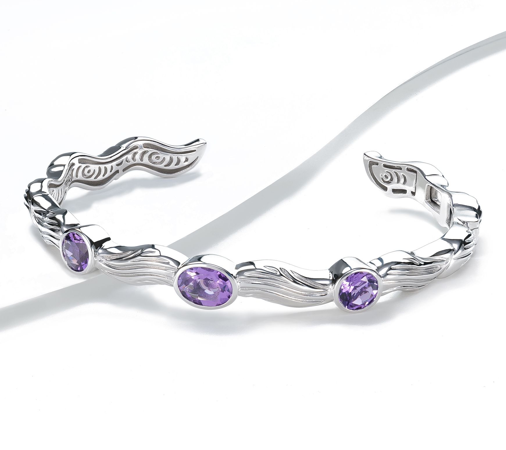 Christian James x Scott Grimes Sterling Gemstone Ripple Cuff