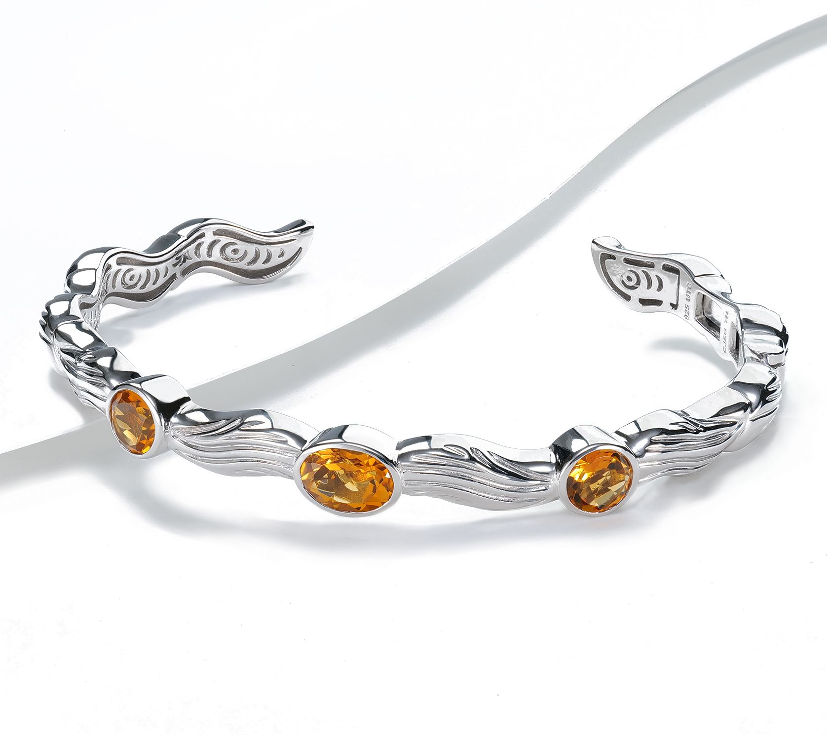 Christian James x Scott Grimes Sterling Gemstone Ripple Cuff