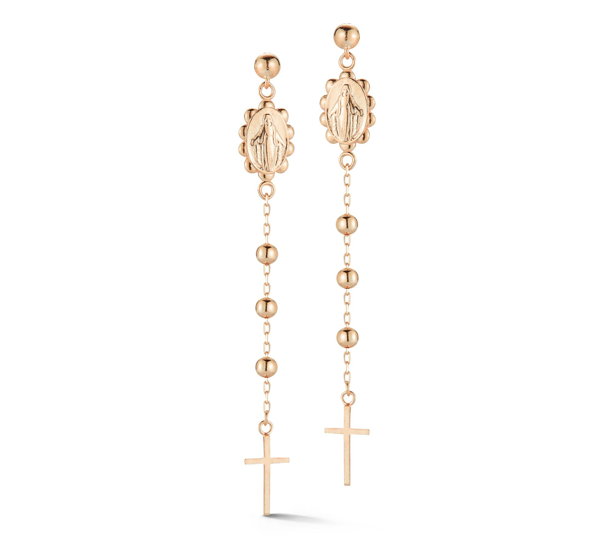 Sterlina Silver Rosary Drop Earrings, Sterling
