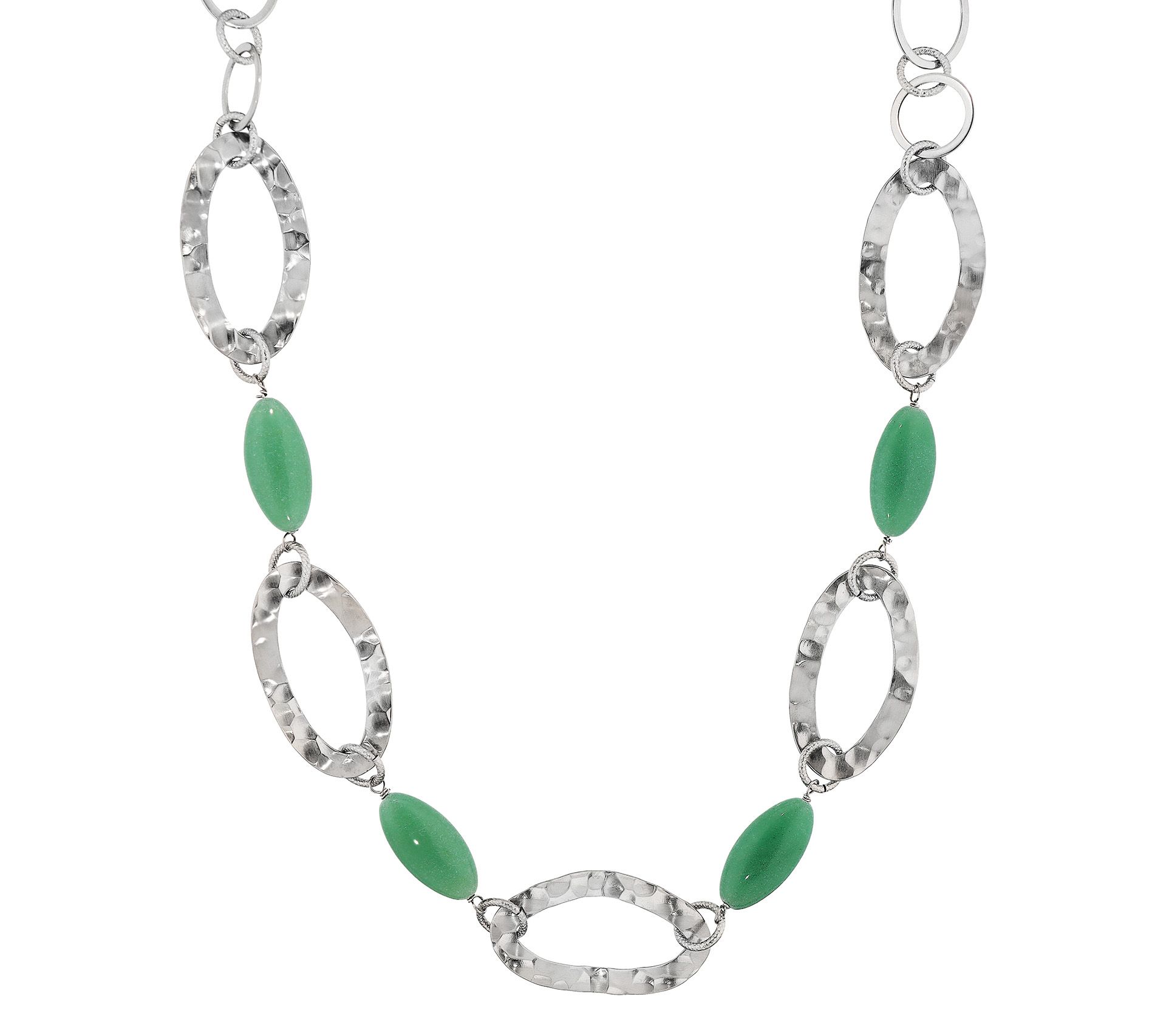 Steel By Design Gemstone Oval Link 36" Necklace