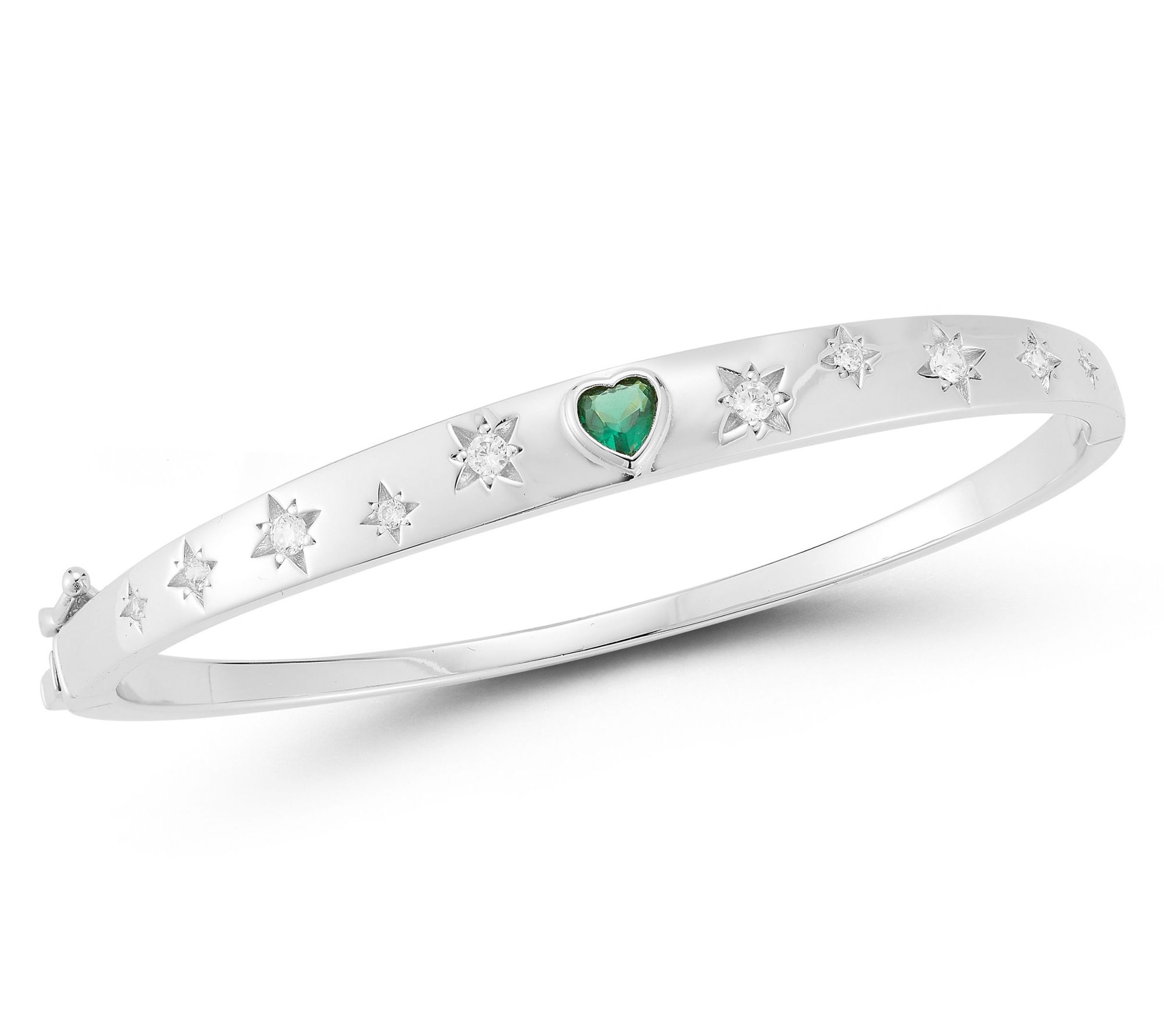 Rachel Zoe Heart Accented Bangle, Sterling
