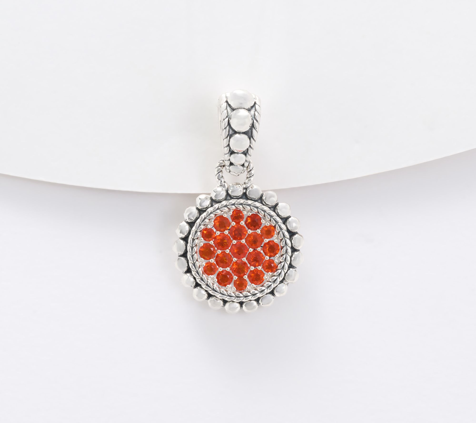 JAI Sterling Silver Exotic Gemstone Pave Enhancer