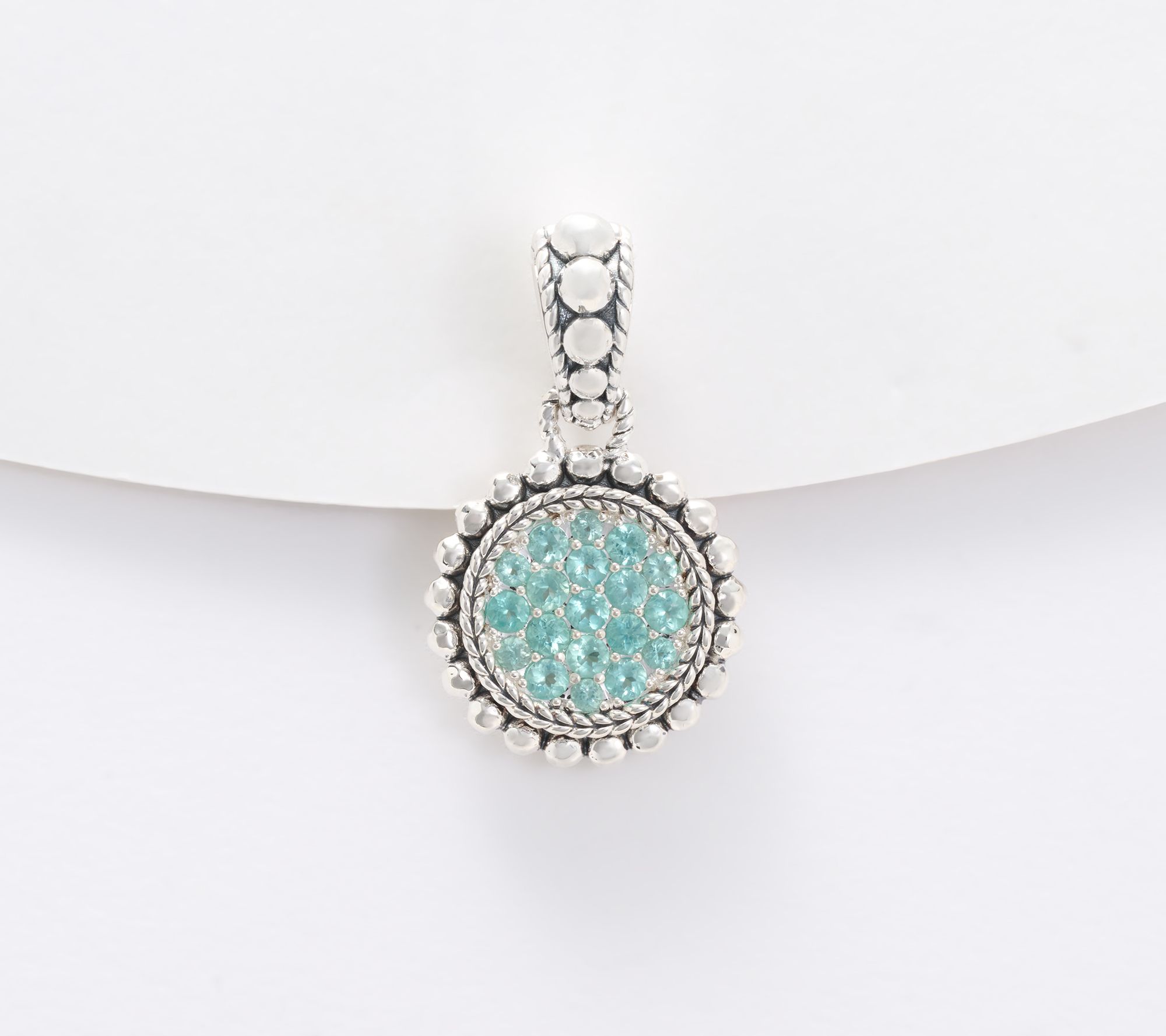 JAI Sterling Silver Exotic Gemstone Pave Enhancer