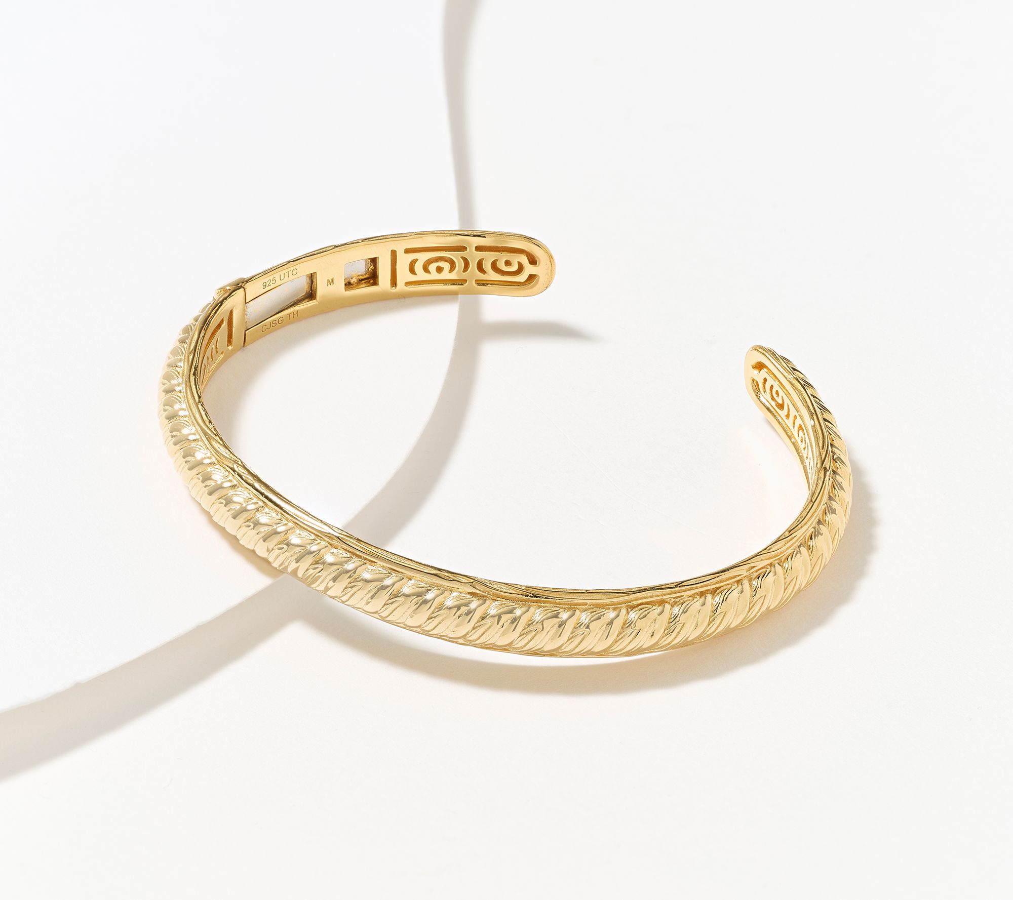 Christian James by Scott Grimes 14K Gold Clad Ripple Cuff Bracelet 14.6g