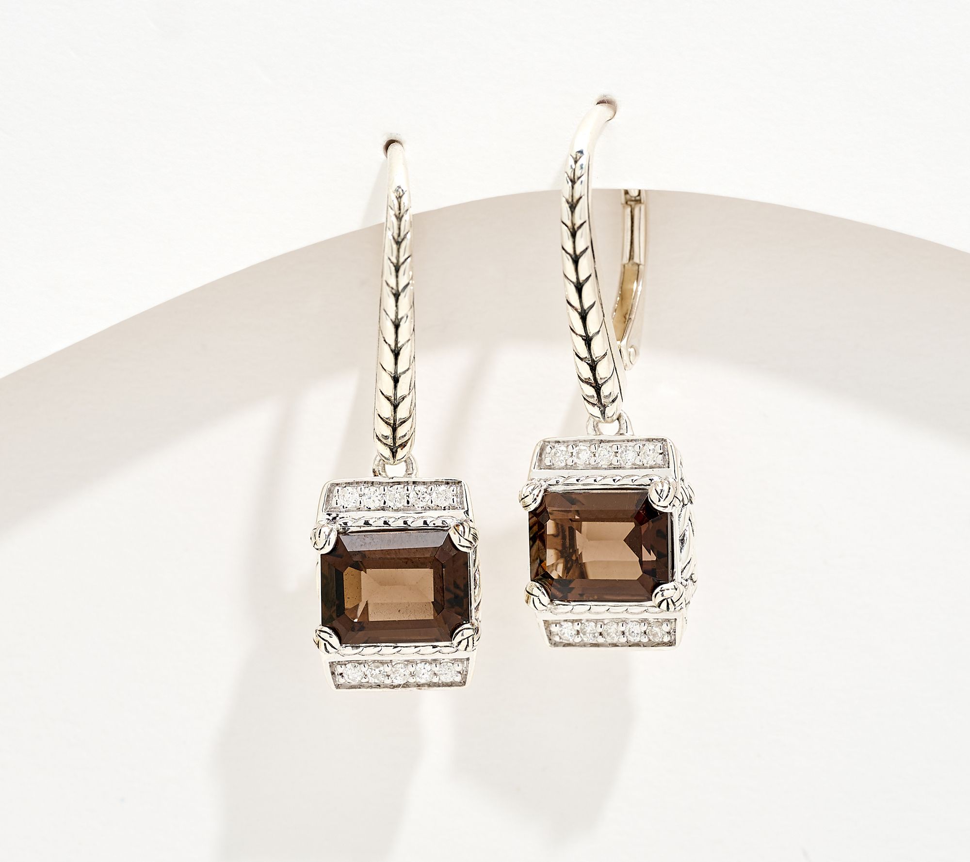 JAI Sterling Silver Legacy Woven Gem & Diamond Earrings