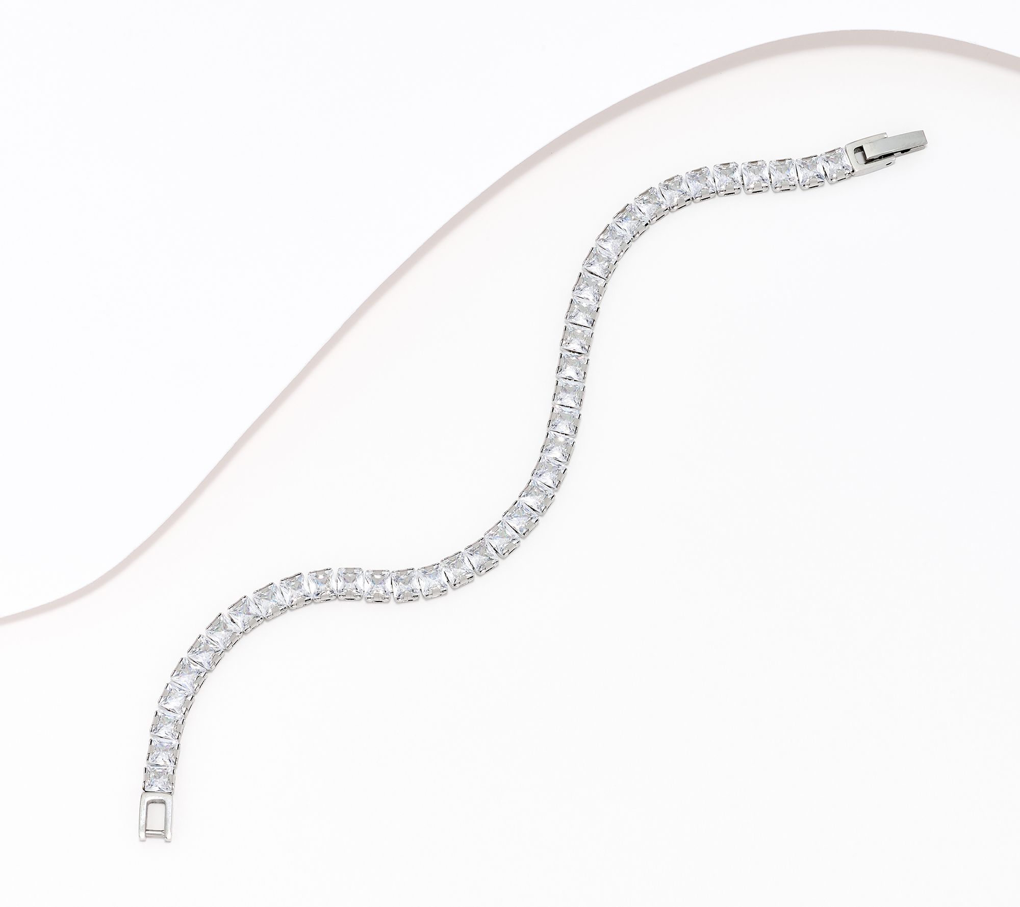 Steel by Diamonique Princess Cut Tennis Bracelet