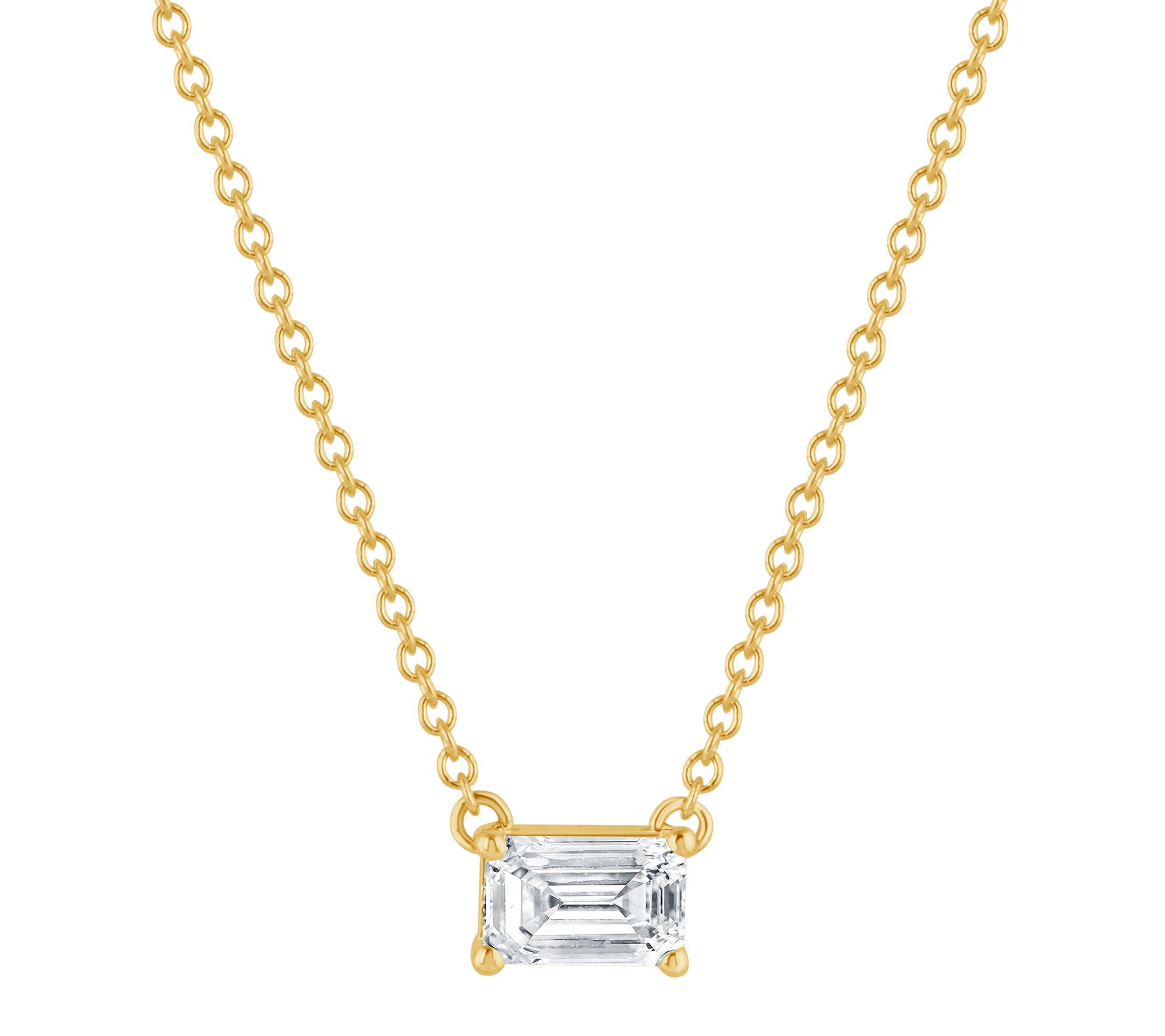 Fire Light 0.55 cttw Lab Grown Diamond Solitair e Necklace, 14