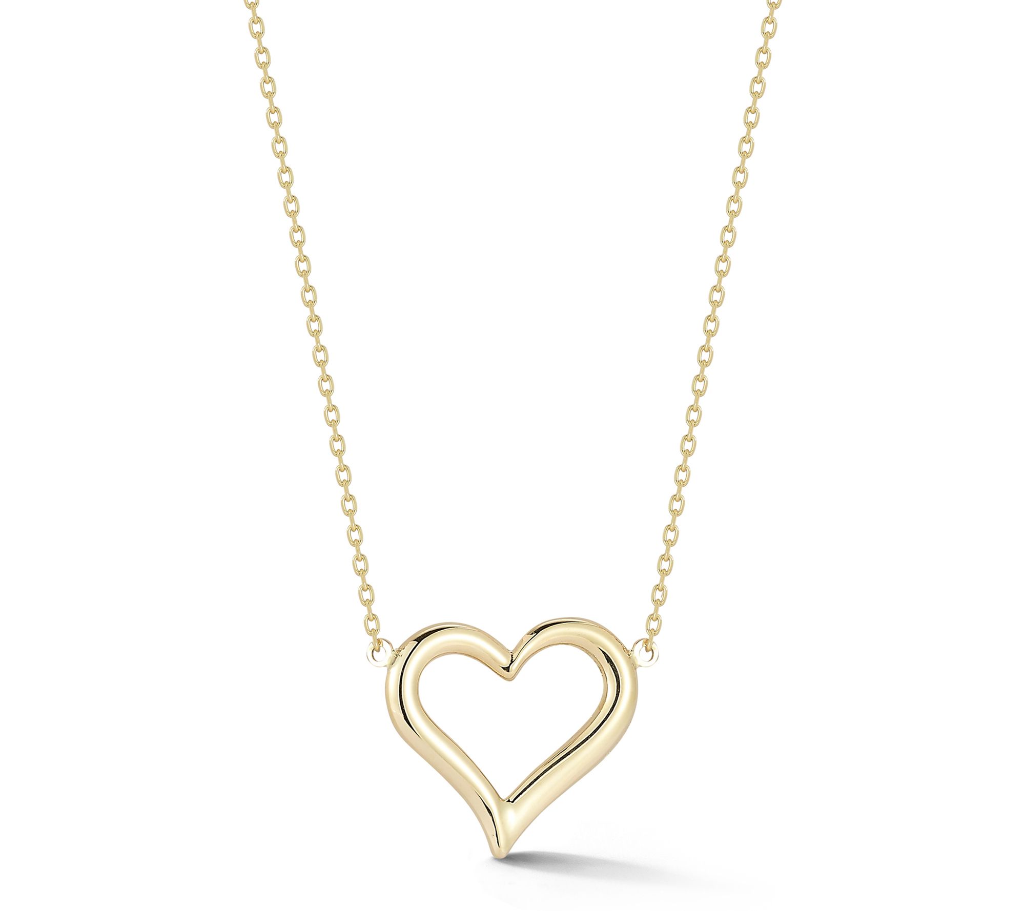 Luminosa Gold Open Heart Necklace, 14K