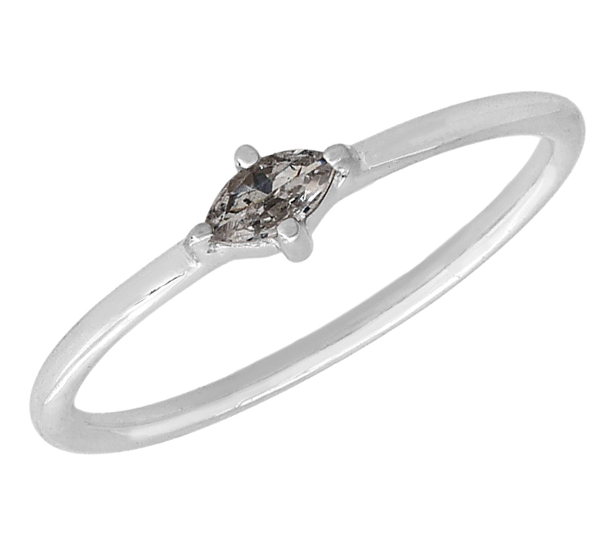 Diamonique Marquise Cut Solitaire Ring, Sterling Silver