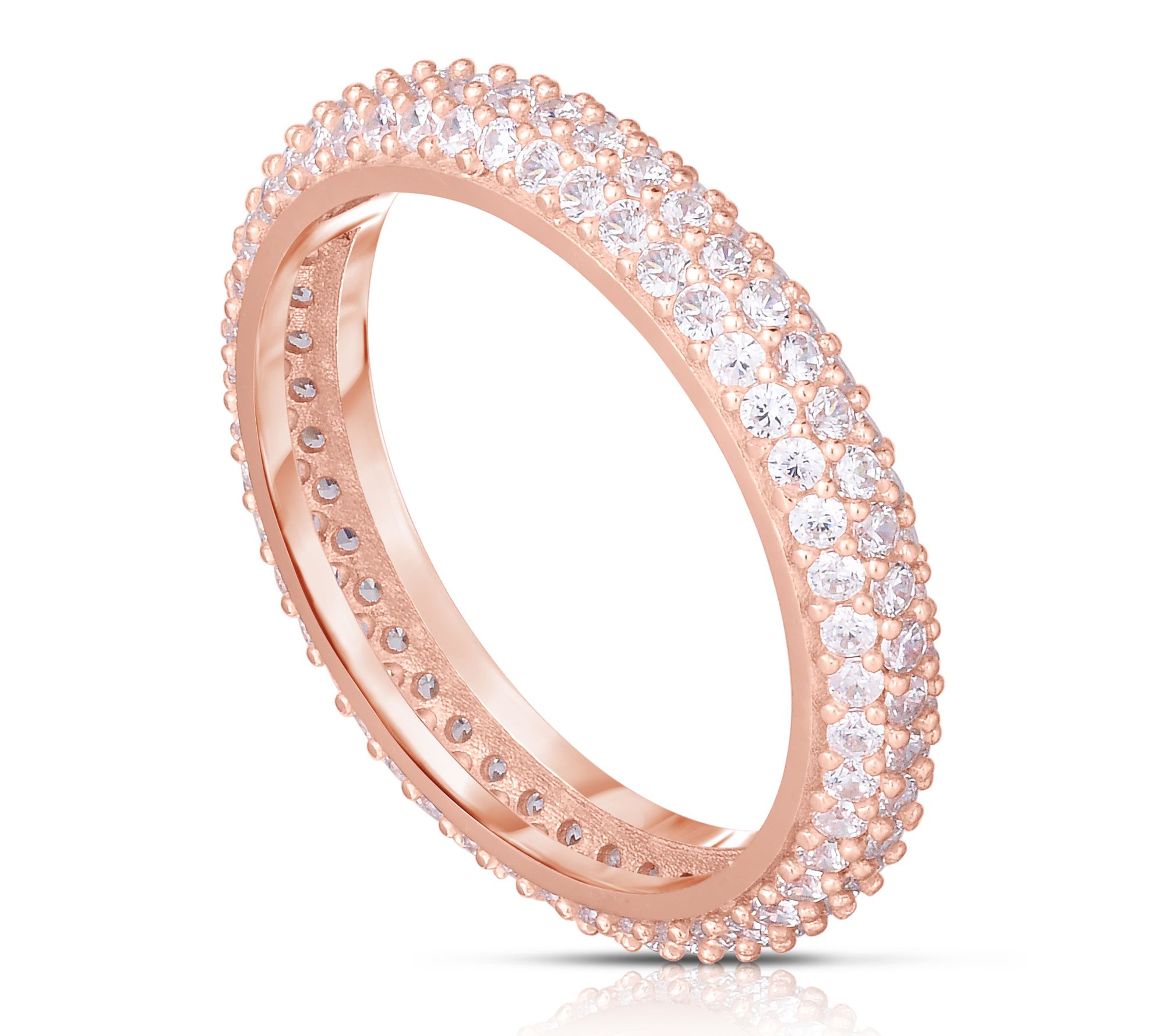 Sterlina Silver Thin Pave Band Ring, Sterling