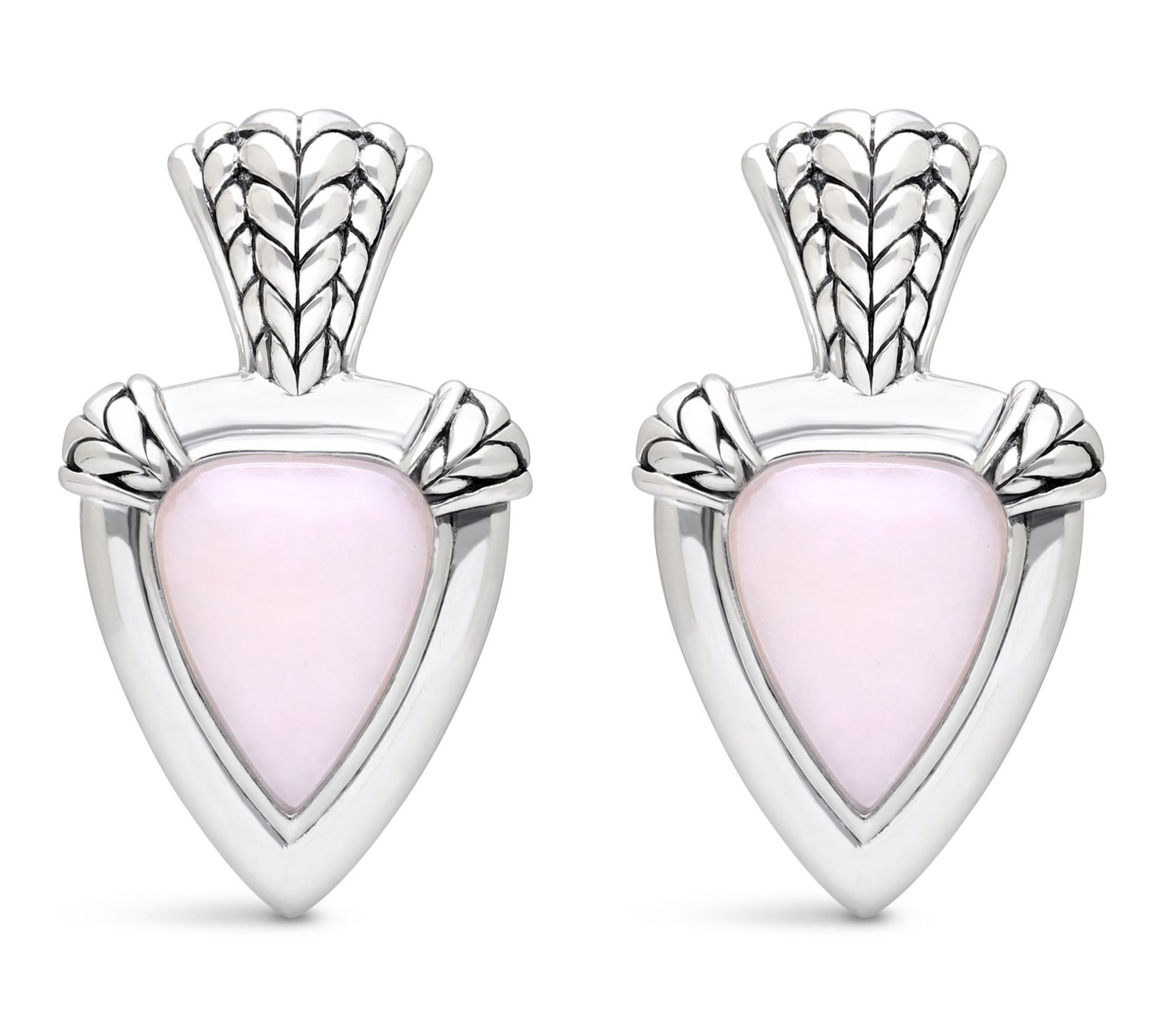 Tiffany Kay Studio Sterling Pink Opal Doorknocker Earrings