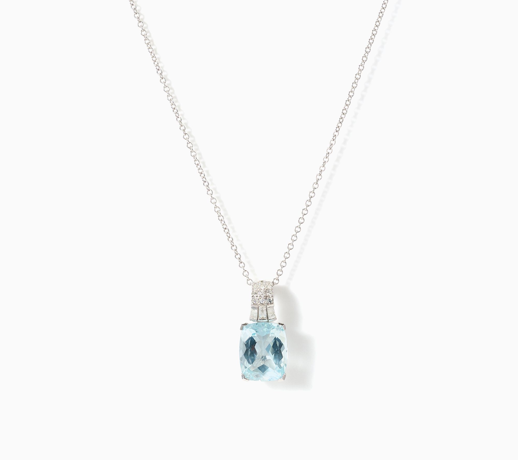 Effy 14K White Gold Aquamarine Pendant Necklace