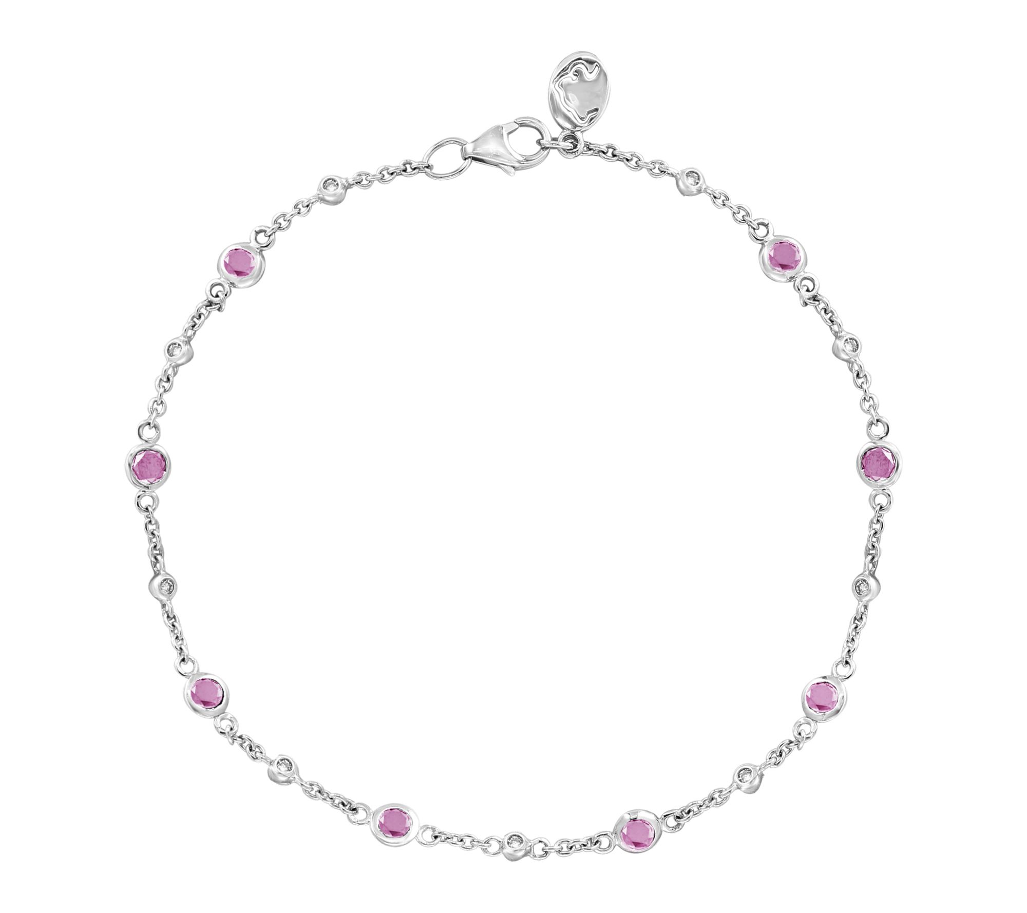 Effy Diamond & Pink Sapphire Bracelet, SterlingSilver