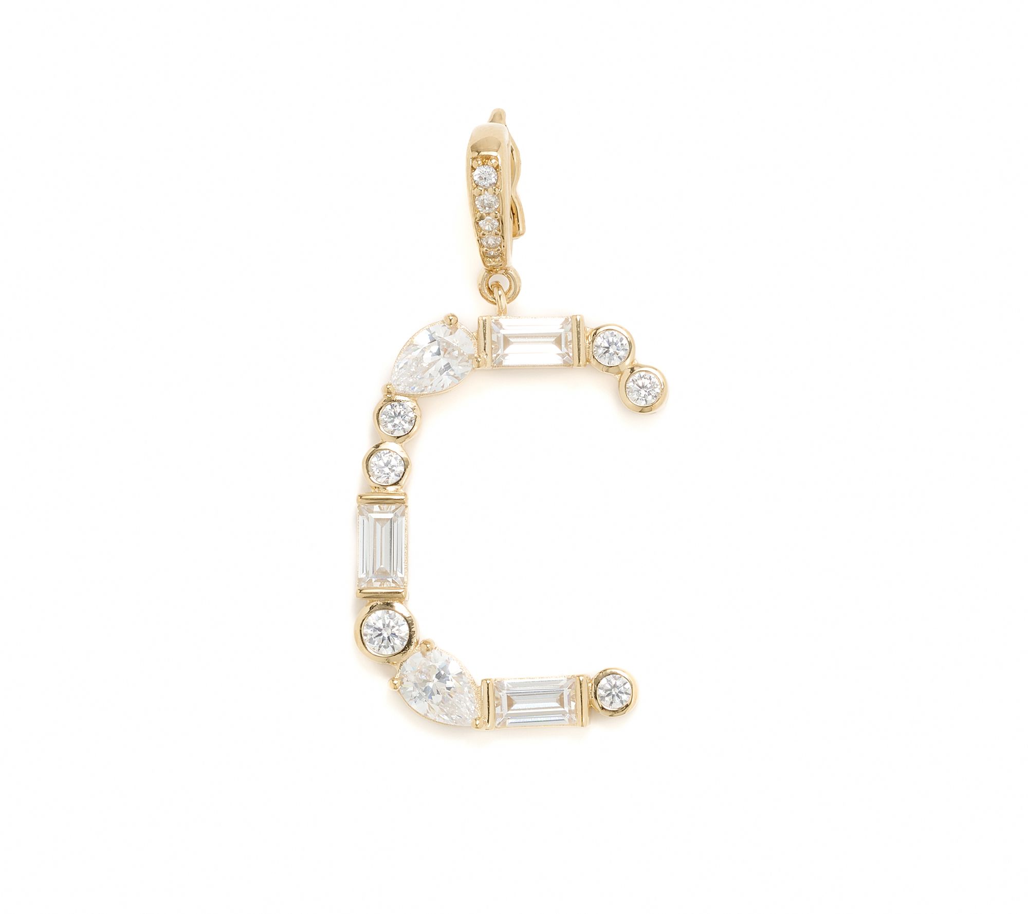 Diamonique x Lulu Frost Initial Charm Enhancer, 14k Plated