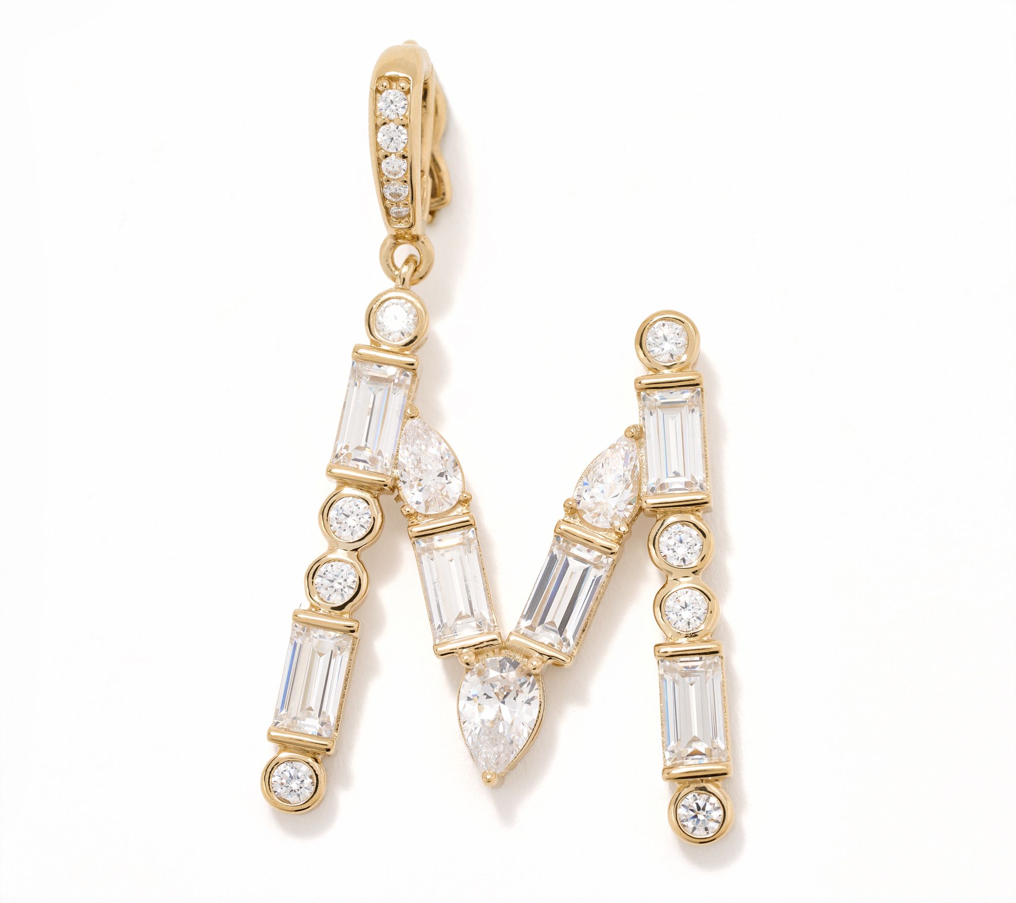 Diamonique x Lulu Frost Initial Charm Enhancer, 14k Plated