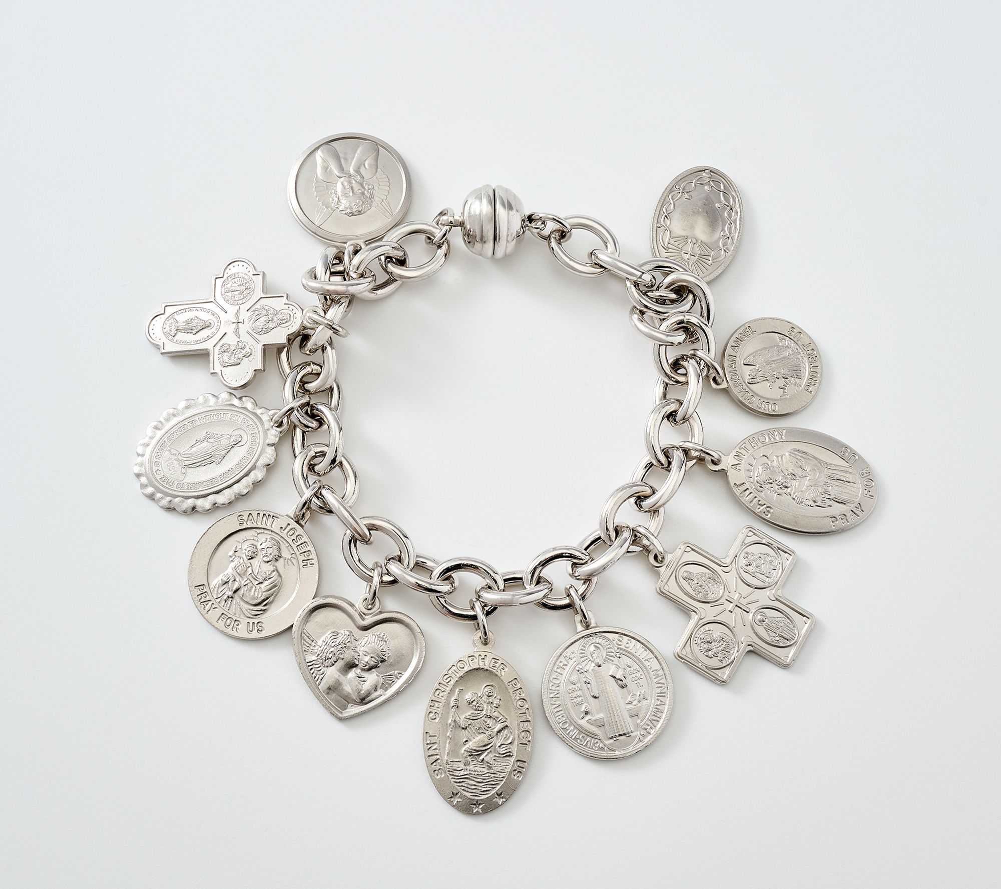 David Markstein Bronze Ponte Vecchio Multi Religious Charm Bracelet