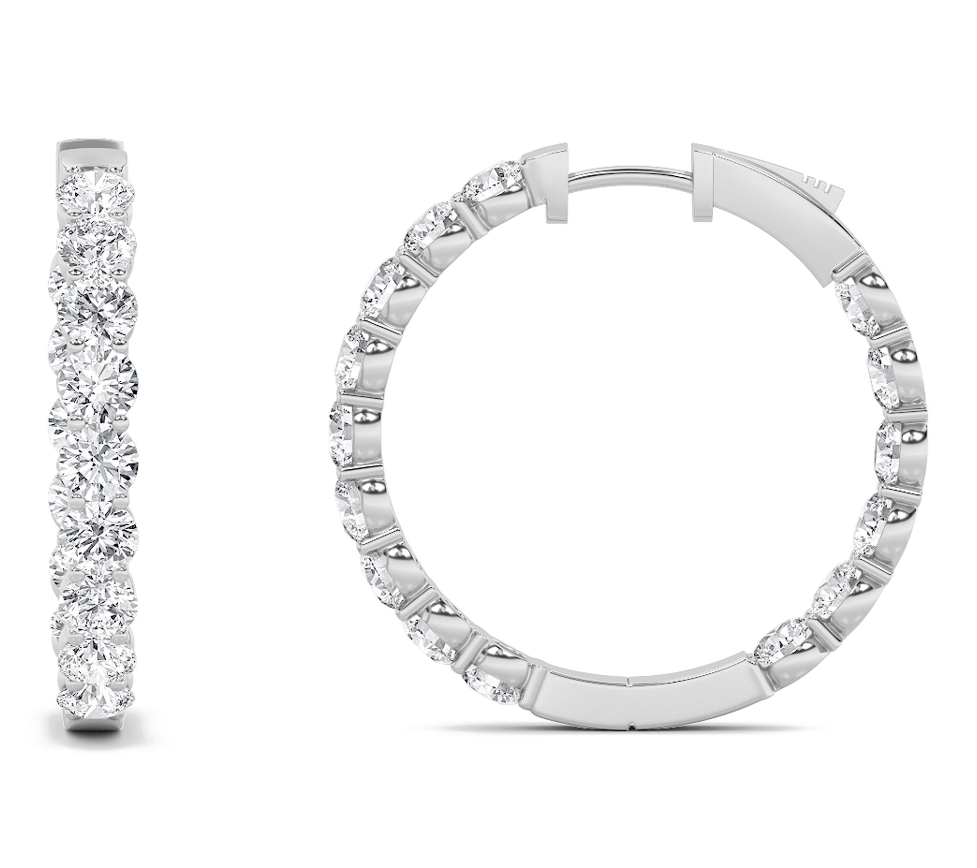 Fire Light 5.00 cttw Lab Grown Diamond Hoop Earrings, 14K