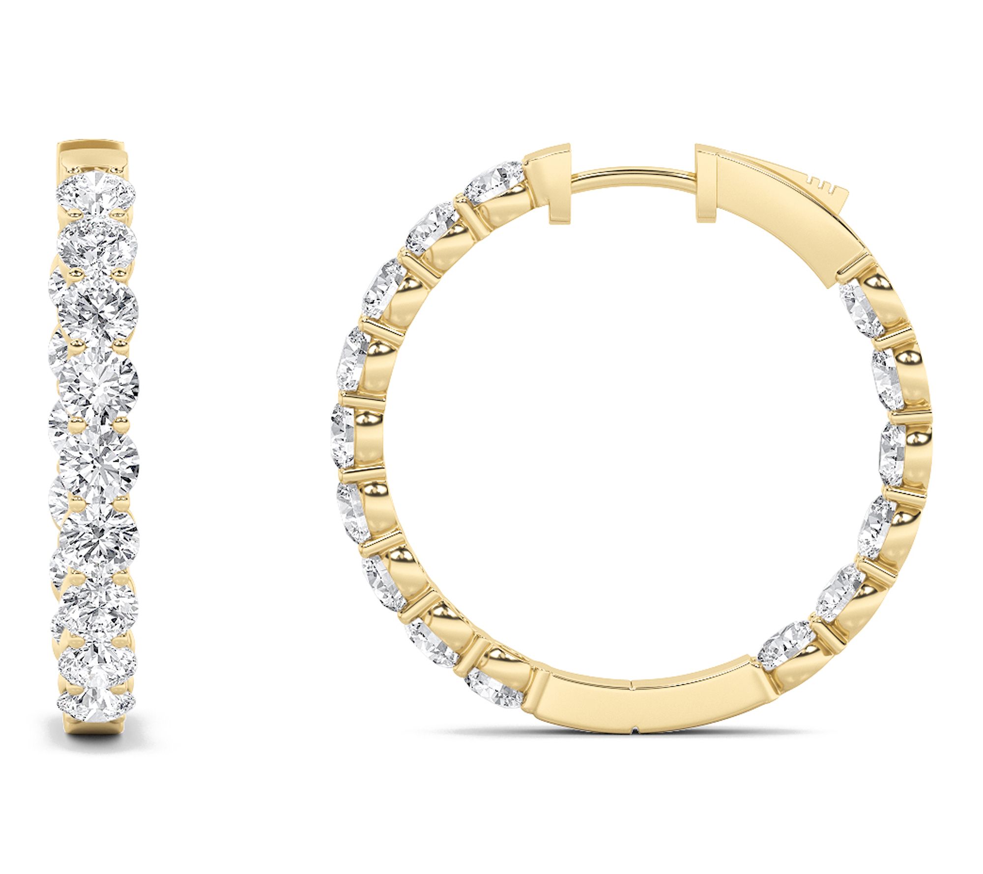 Fire Light 5.00 cttw Lab Grown Diamond Hoop Earrings, 14K