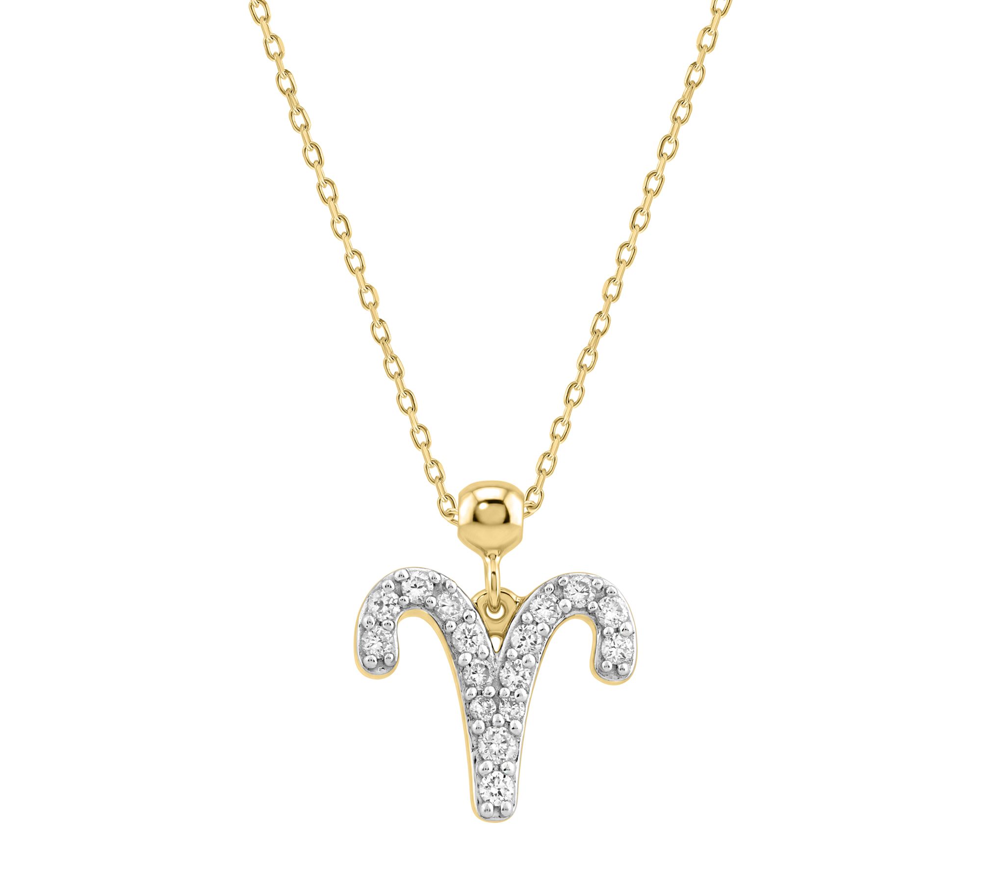 Fire Light Lab Grown Diamond Zodiac Pendant w/ Chain,14K Plated