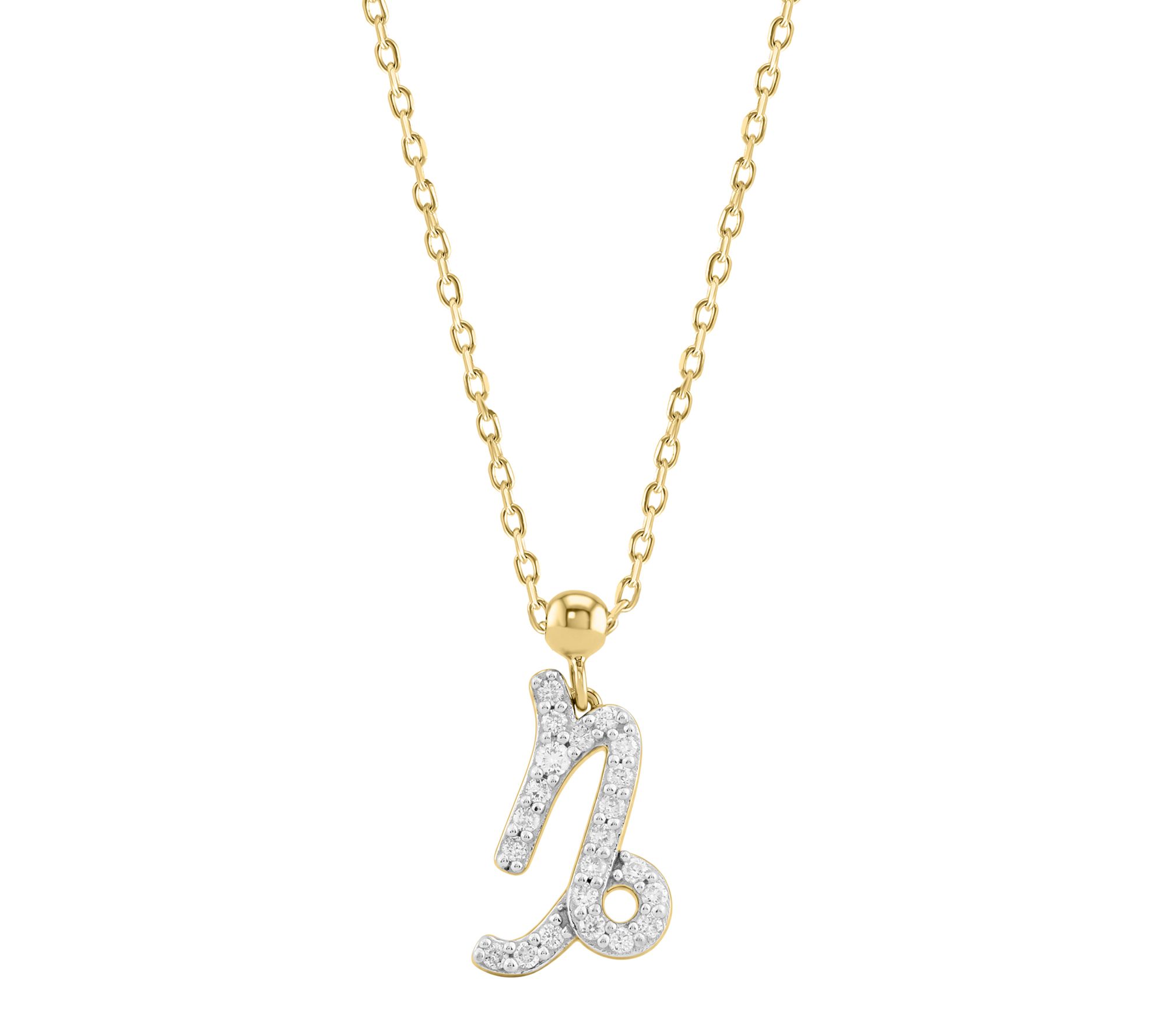 Fire Light Lab Grown Diamond Zodiac Pendant w/ Chain,14K Plated