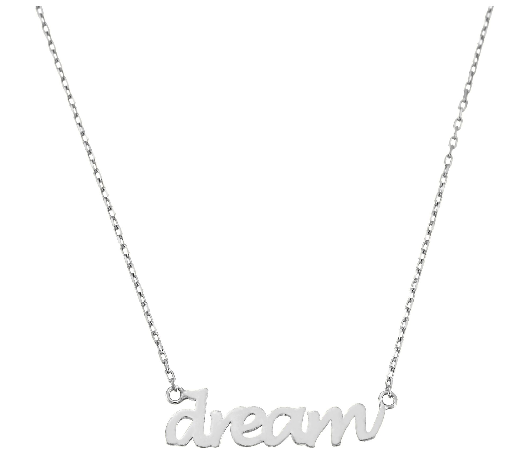 Silver Style  Hand Script Dream Necklace, Sterling Silver
