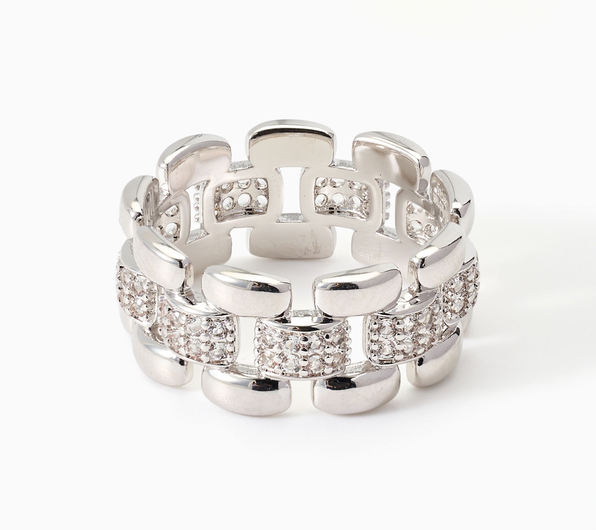 David Markstein Bronze Couture Status Panther White Topaz Ring