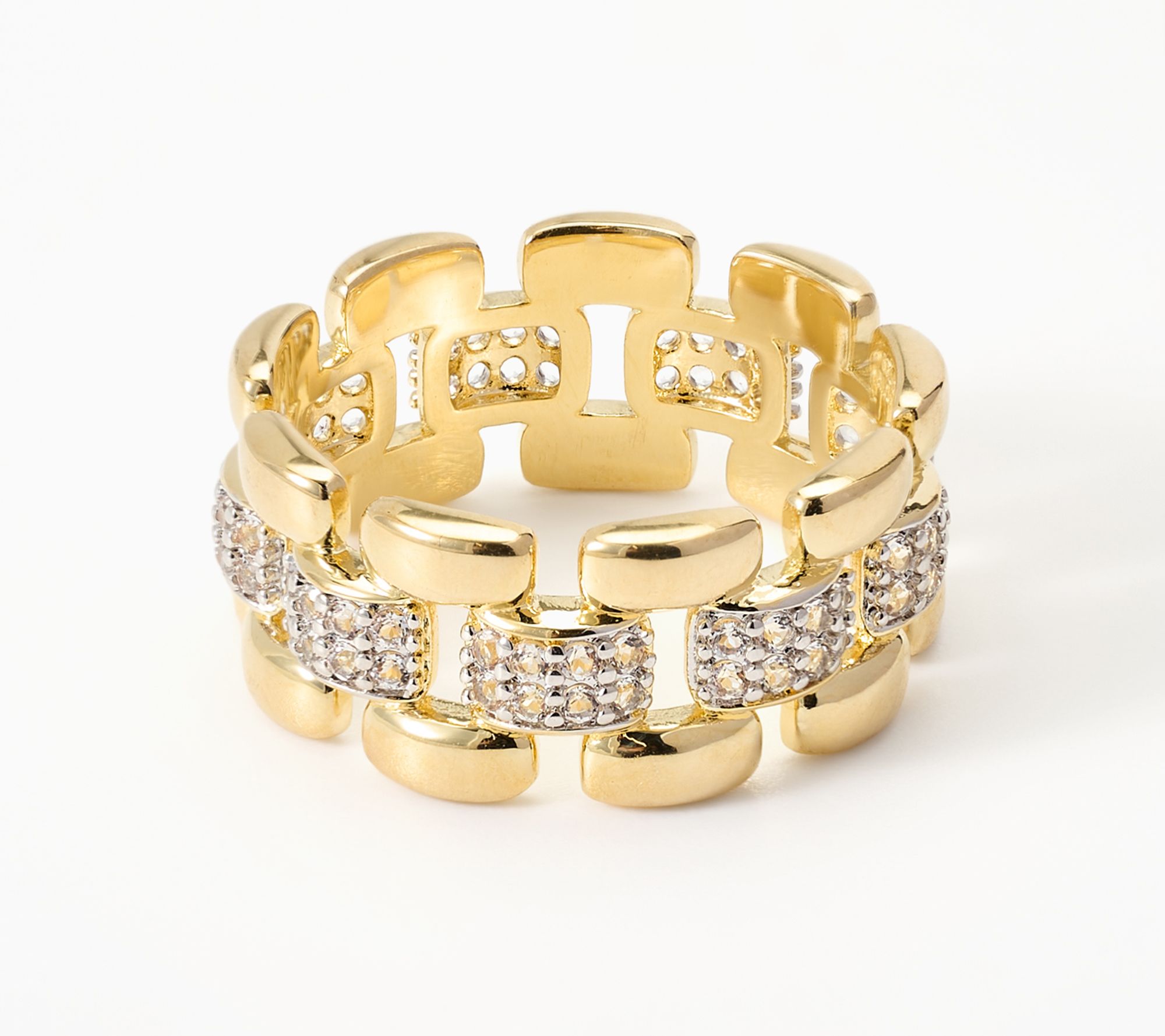 David Markstein Bronze Couture Status Panther White Topaz Ring
