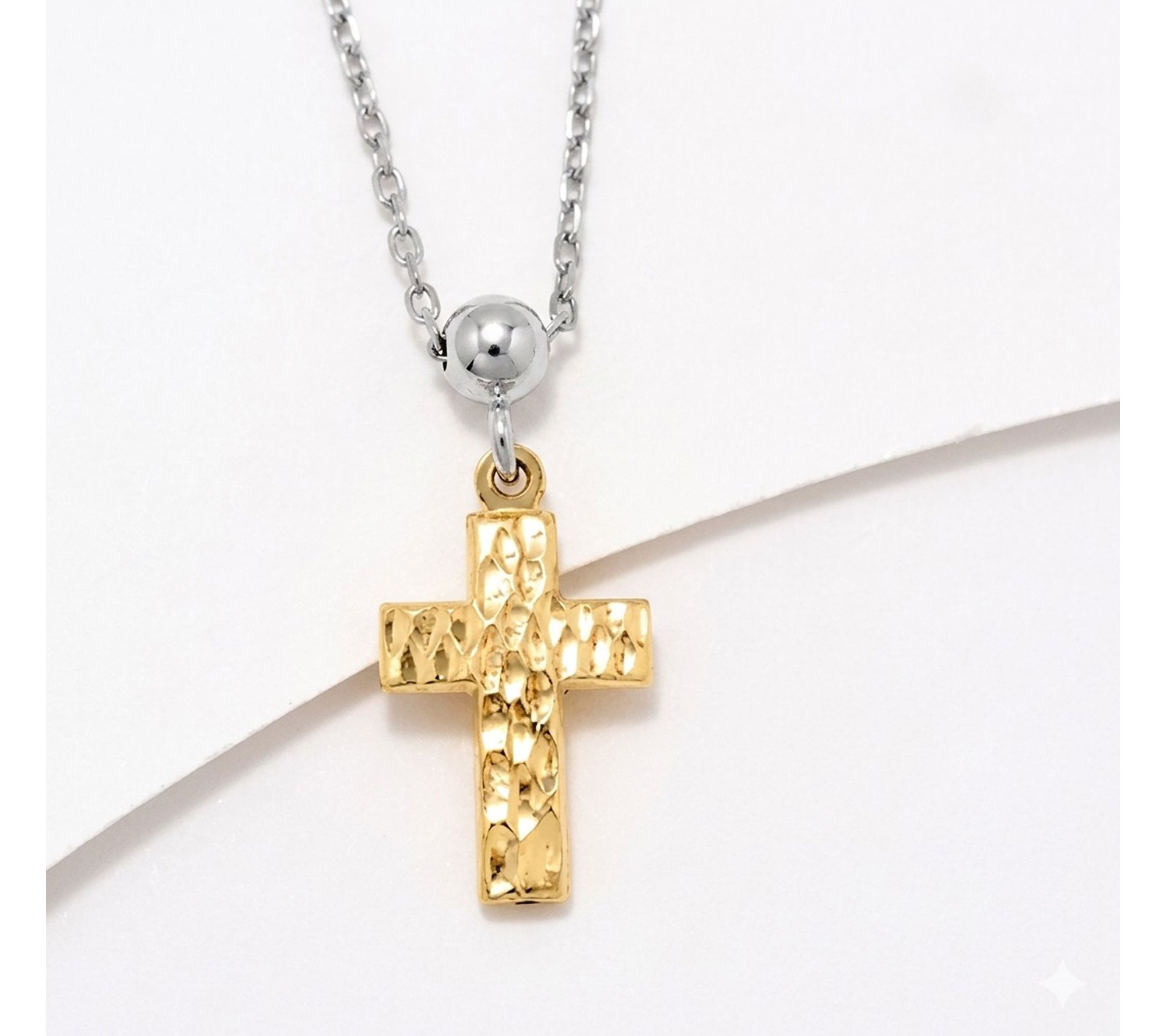 UltraFine 950 Silver Reversible Cross Motif Necklace