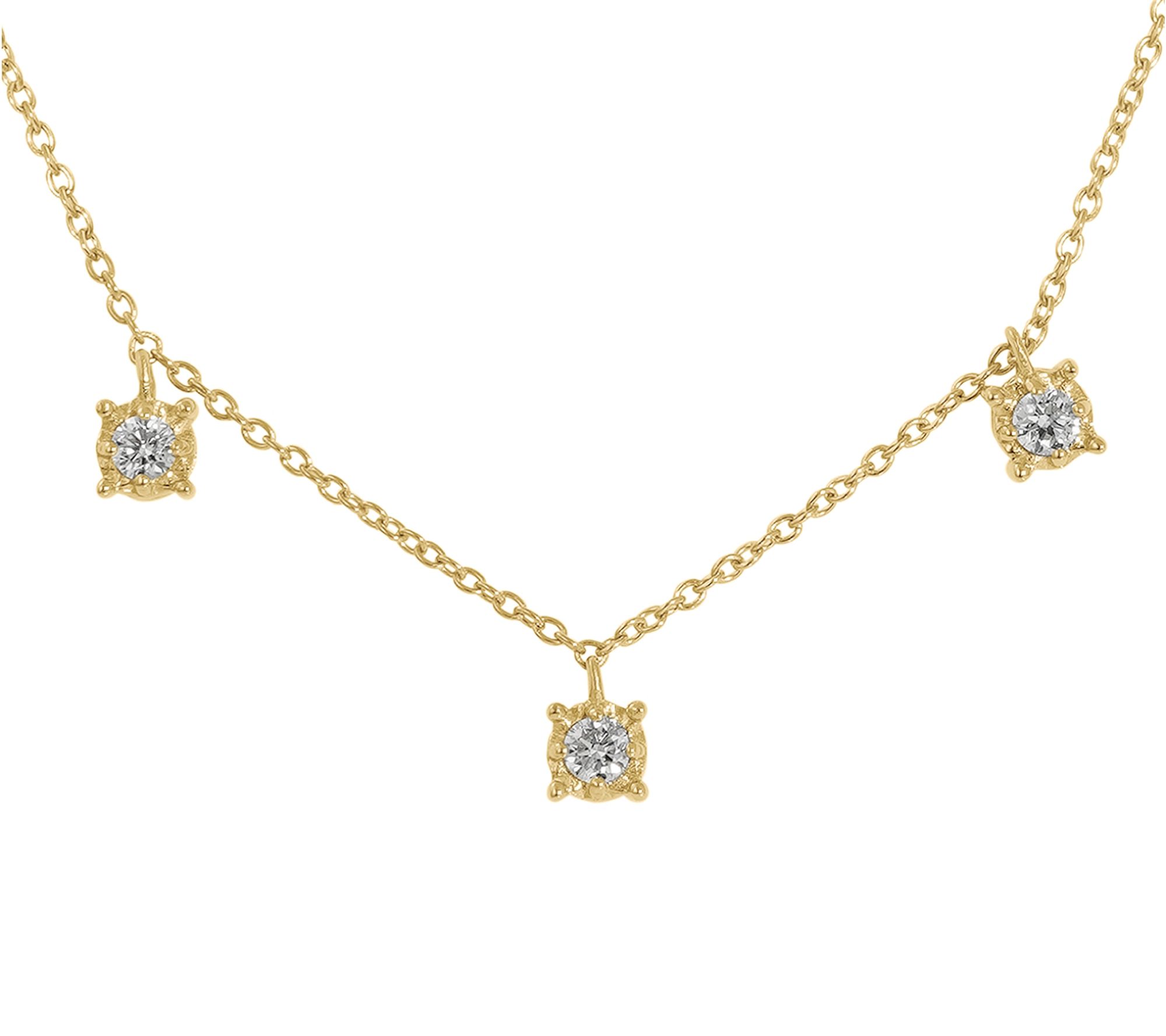 Fire Light Lab Grown Diamond Dangle Necklace, 1 K Gold Plated