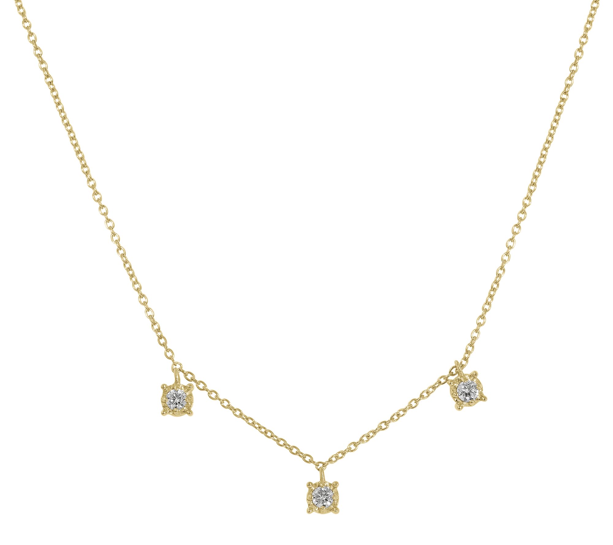 Fire Light Lab Grown Diamond Dangle Necklace, 14K Gold Plated
