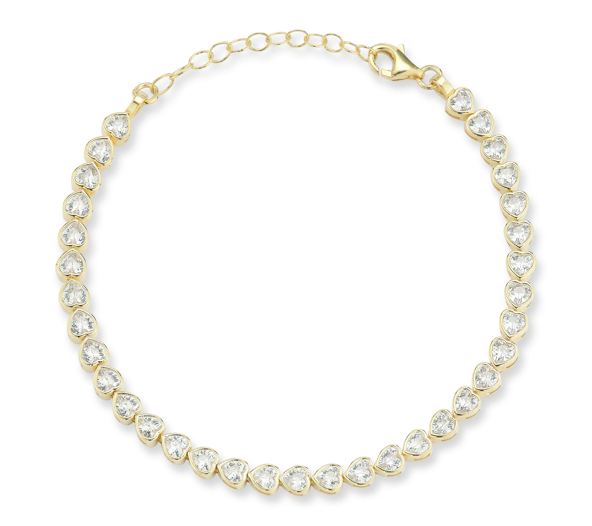Sterlina Silver Heart Chain Tennis Bracelet, Sterling